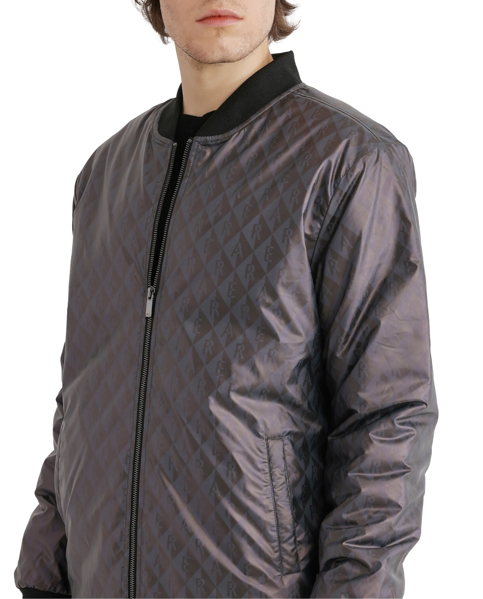 Rare Rabbit Men's Arteo Navy Polyester Printed Regular Fit Full Sleeve Ribbed Collar Jacket - Image 4