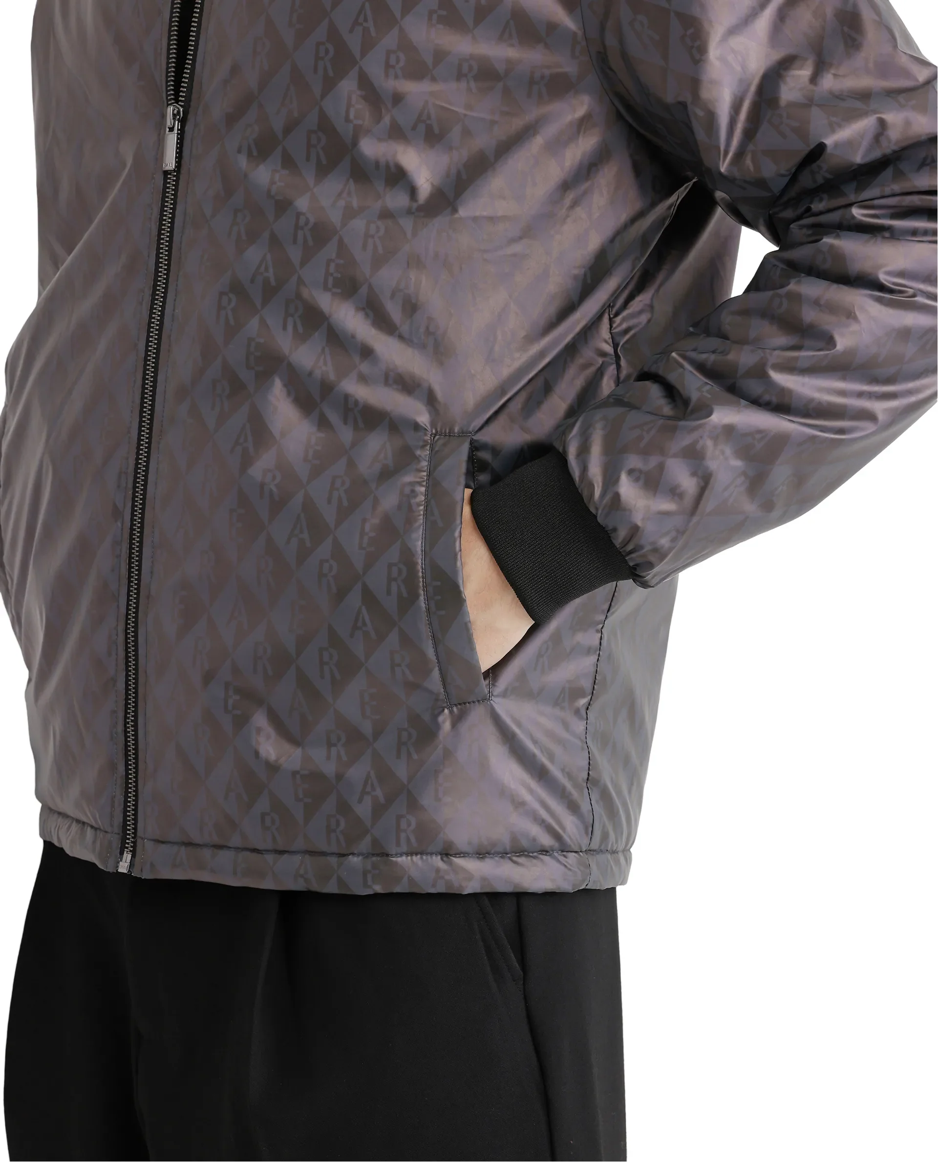 Rare Rabbit Men's Arteo Navy Polyester Printed Regular Fit Full Sleeve Ribbed Collar Jacket - Image 9