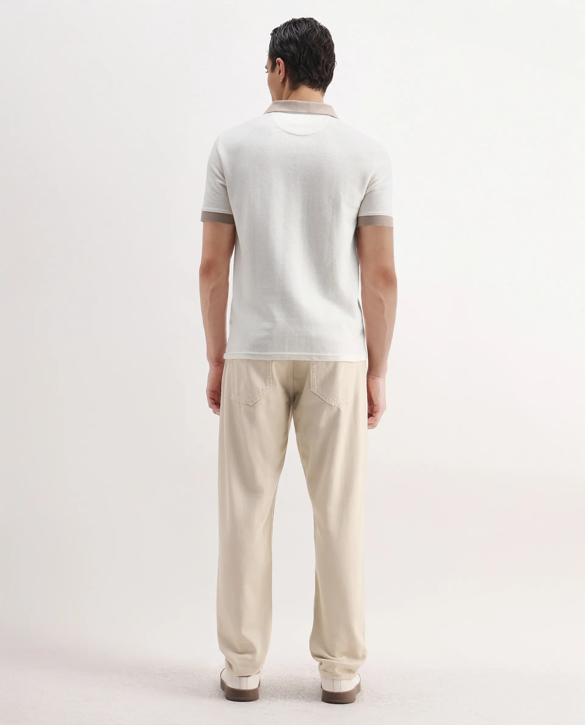 Rare Rabbit Men's Arvi-2 Light Beige Cotton Blend Plain Dond Carrot Fit Jeans - Image 7