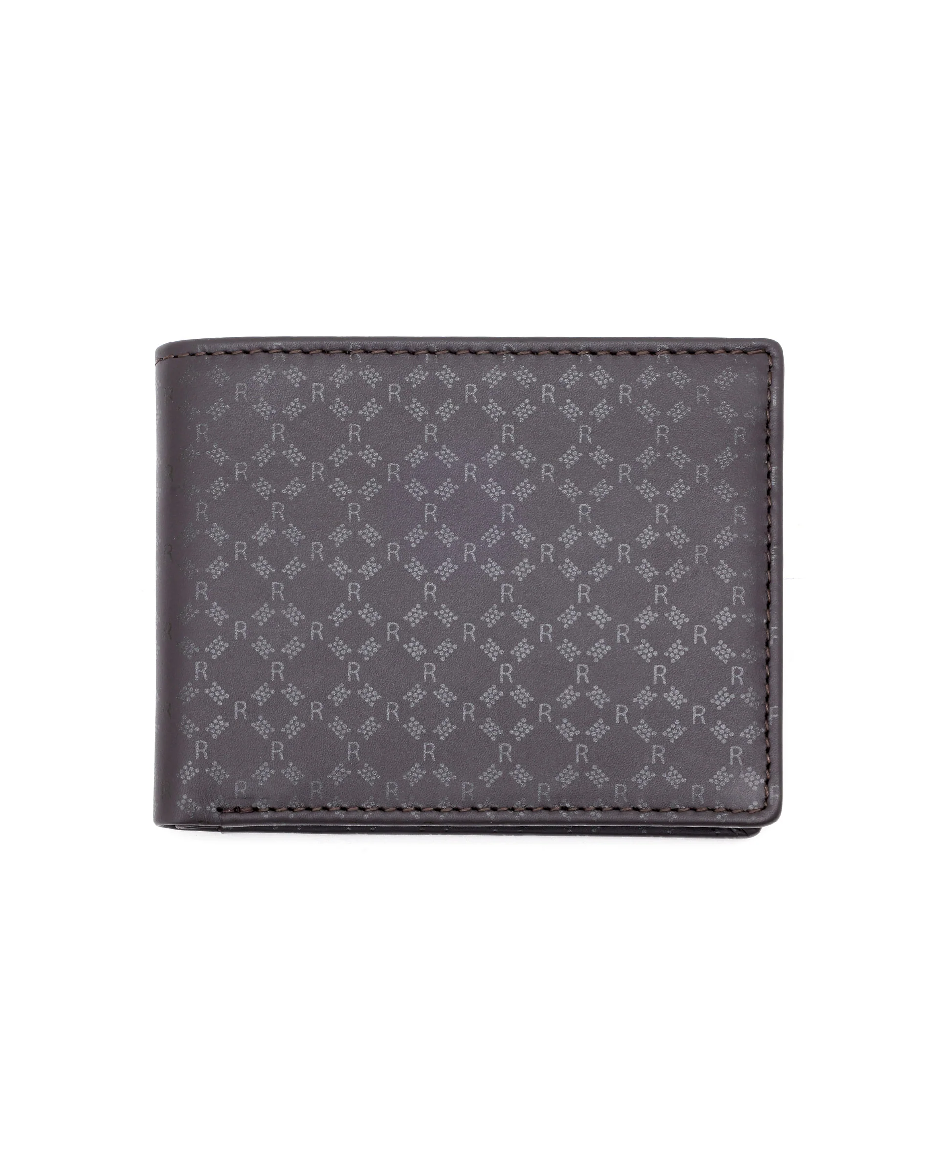 Rare Rabbit Men's Bamb Brown Bi-Fold Slim Rfid Embossed Wallet