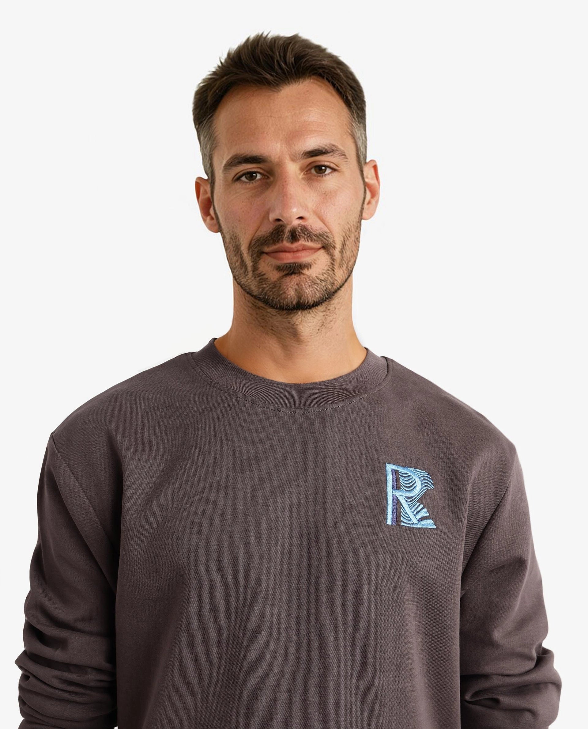 Rare Rabbit Men's Bay Dark Grey Cotton Graphic Print Regular Fit Full Sleeve Crew Neck Sweatshirt - Image 8