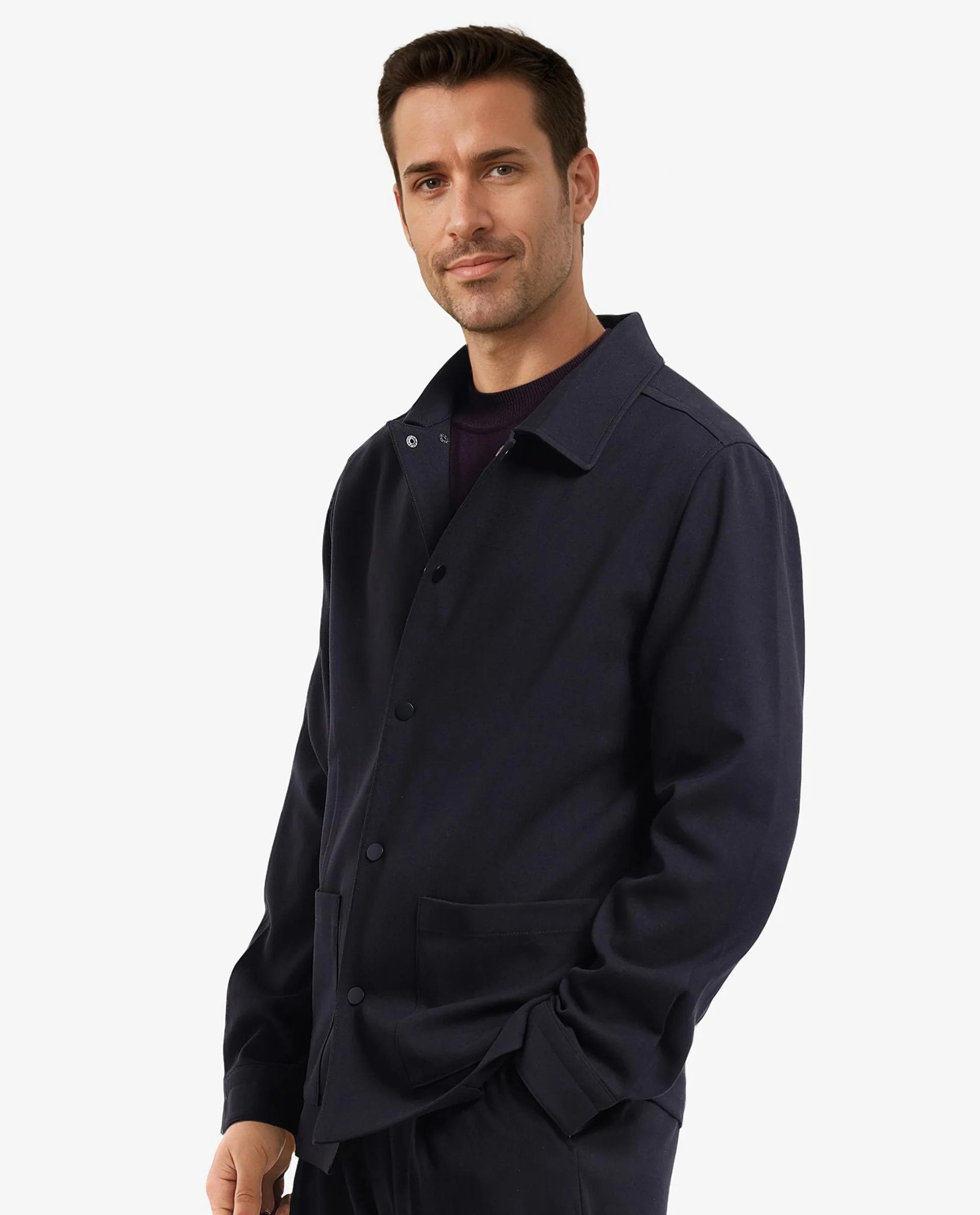 Rare Rabbit Men's Brant Black Rayon Plain Relaxed Fit Full Sleeve Collared Shacket - Image 5