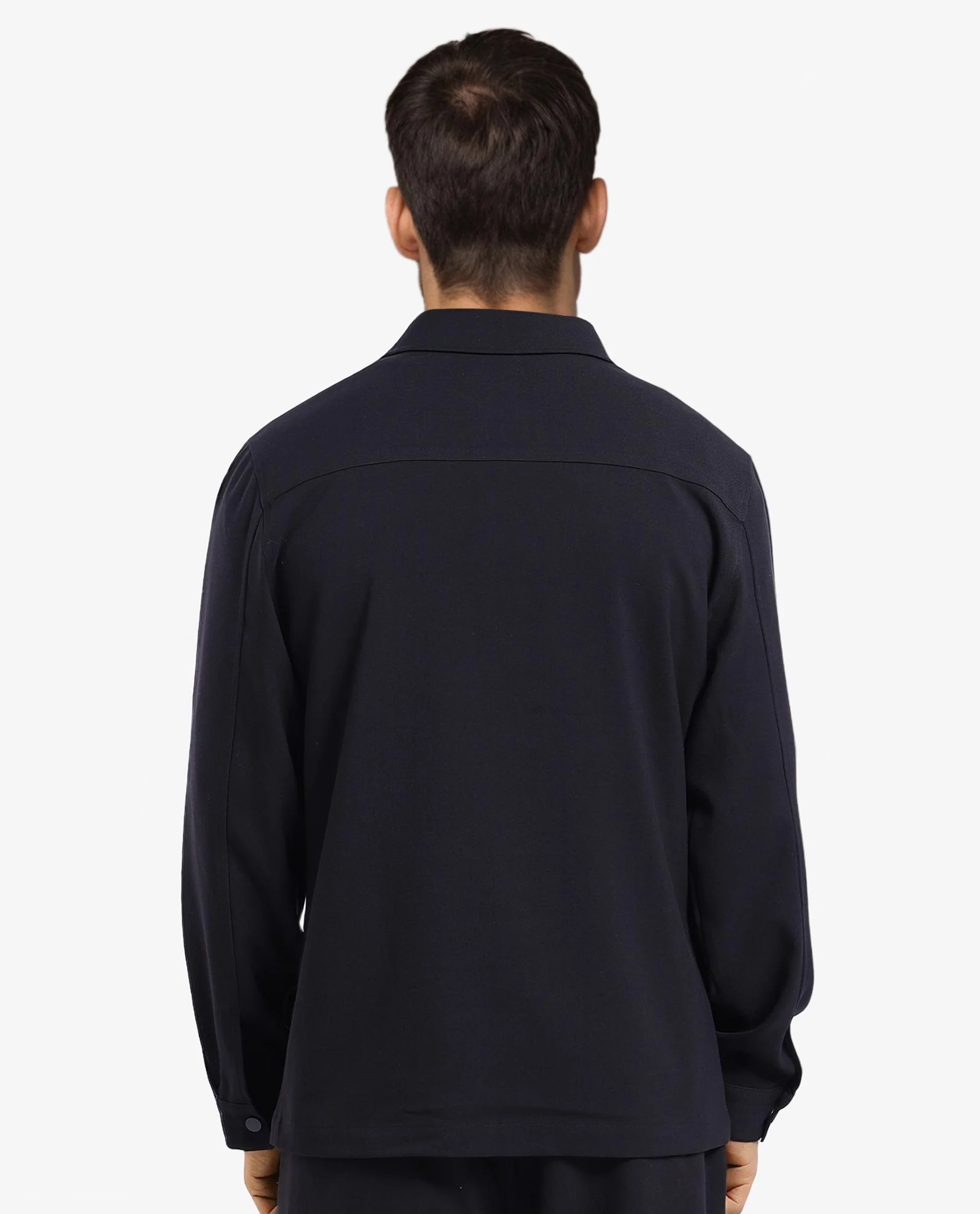 Rare Rabbit Men's Brant Black Rayon Plain Relaxed Fit Full Sleeve Collared Shacket - Image 8