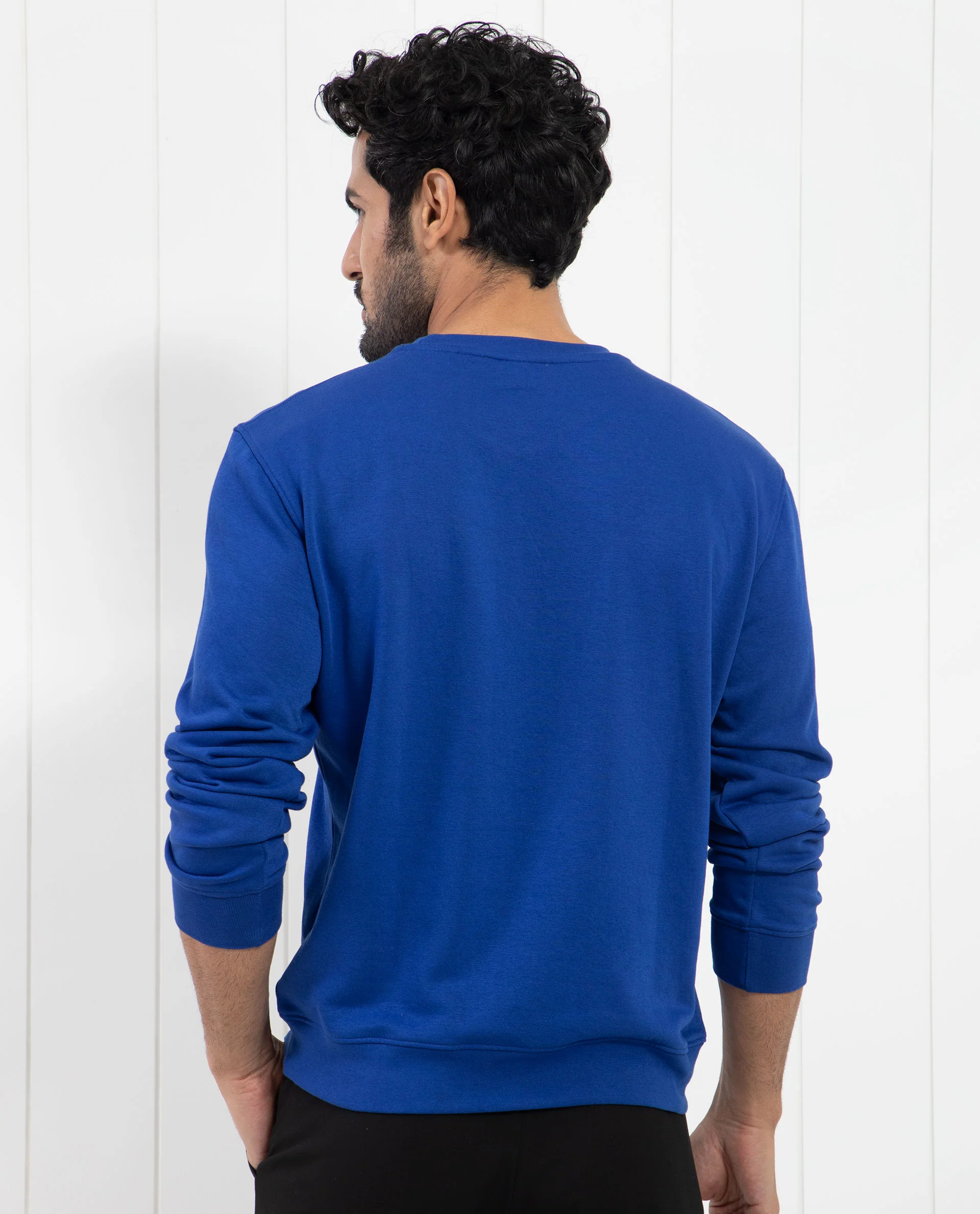 Rare Rabbit Men's Brewet Flouroscent Blue Cotton Graphic Print Regular Fit Full Sleeve Crew Neck Sweatshirt - Image 11