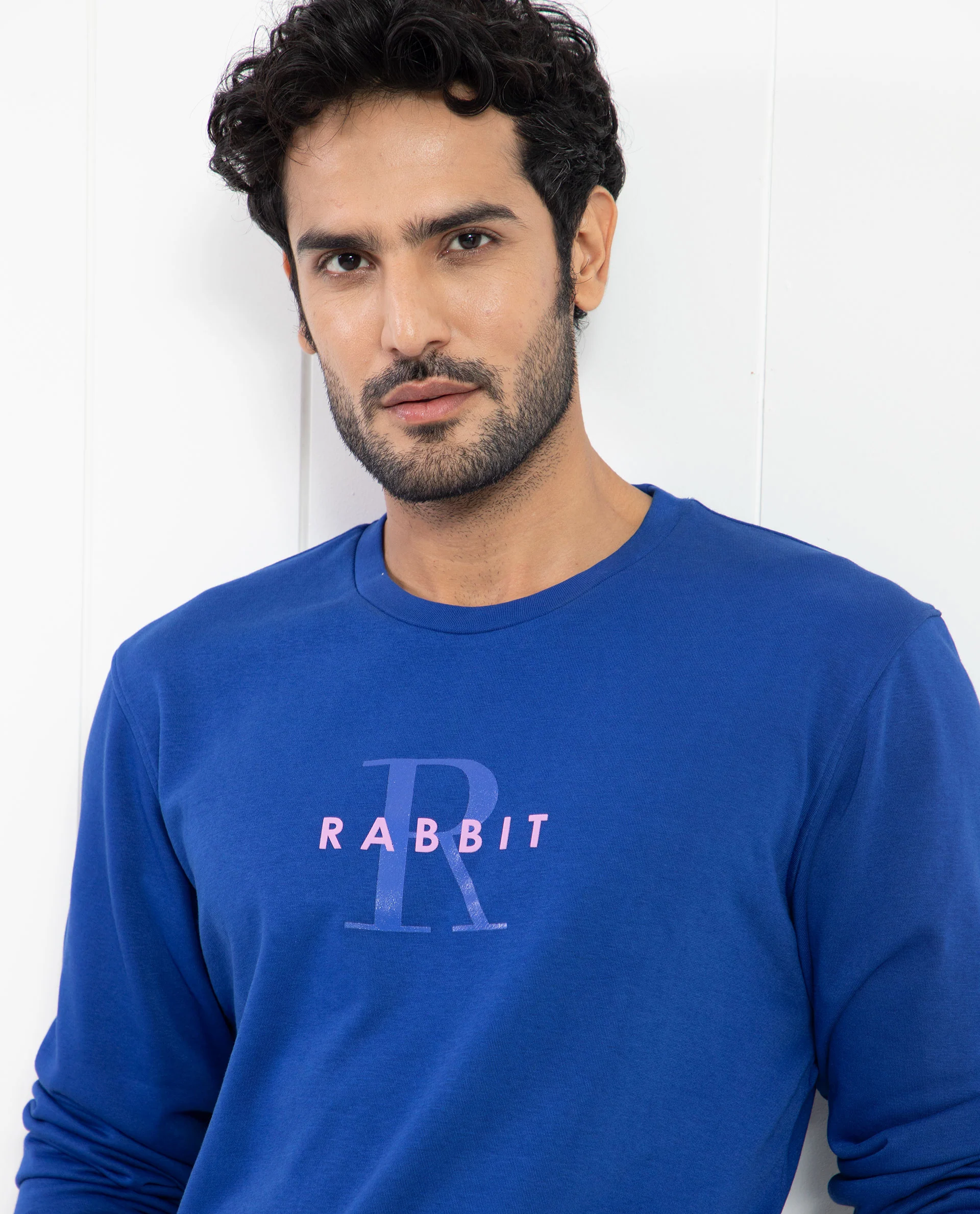 Rare Rabbit Men's Brewet Flouroscent Blue Cotton Graphic Print Regular Fit Full Sleeve Crew Neck Sweatshirt - Image 9