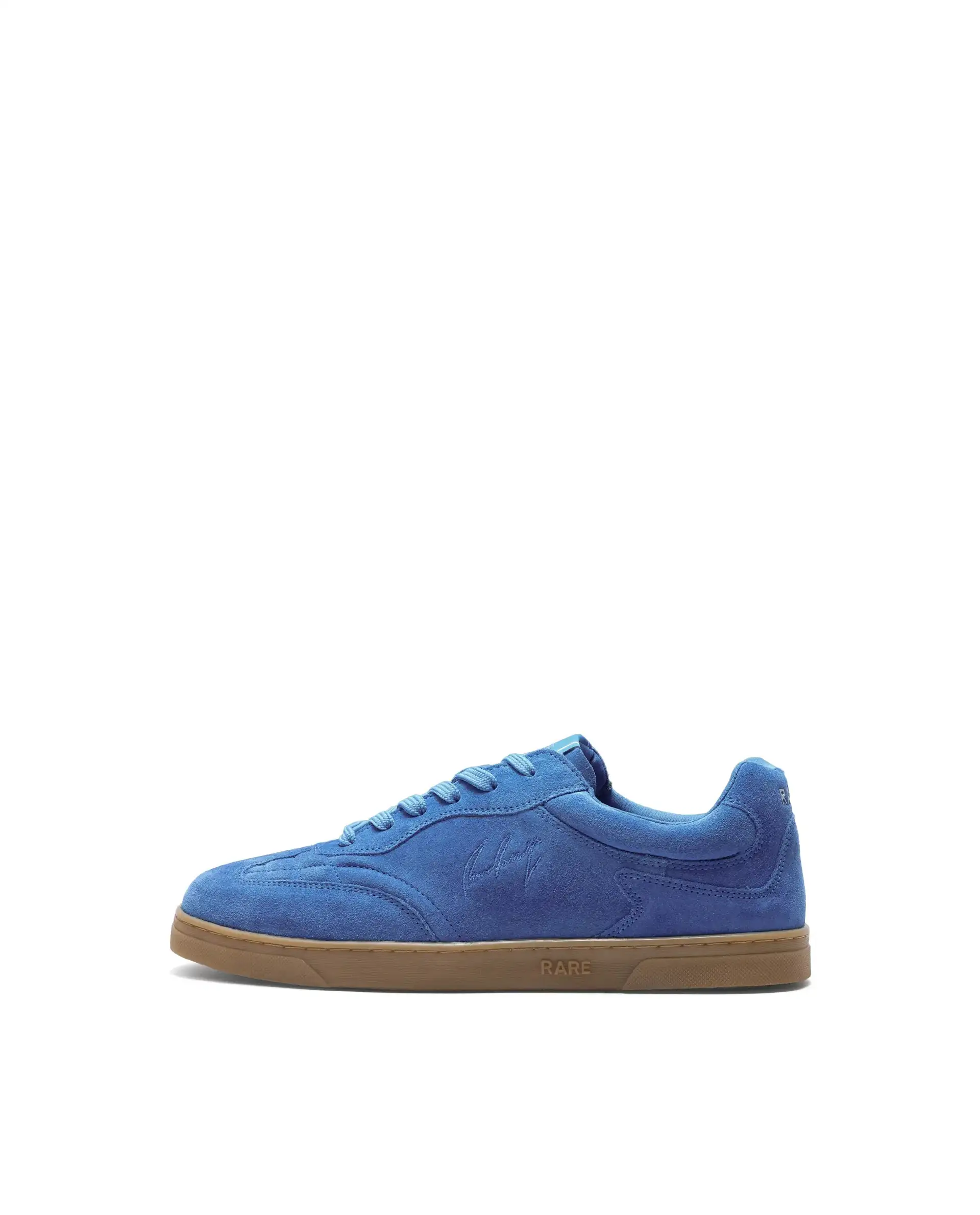 Rare Rabbit Men's Burnie Blue Lace-Up Closure Suede Sneaker