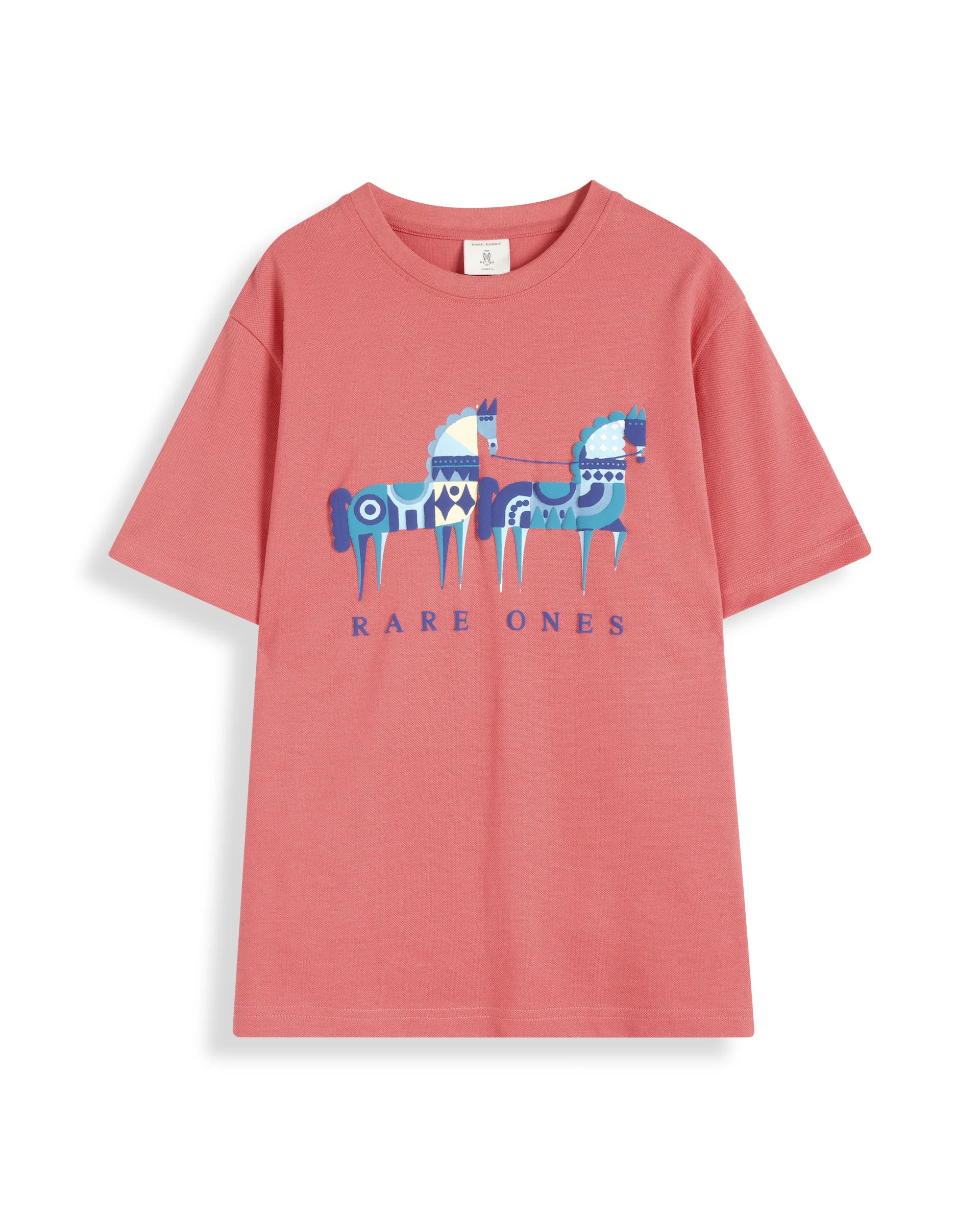 Rare Ones Kids Carno Peach Cotton Fabric Half Sleeves Crew Neck Graphic Print T-Shirt - Image 2