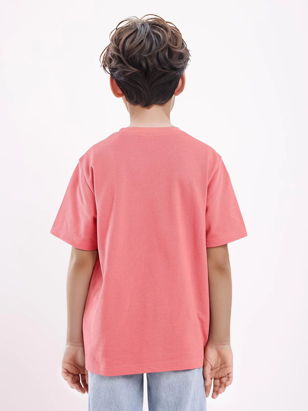 Rare Ones Kids Carno Peach Cotton Fabric Half Sleeves Crew Neck Graphic Print T-Shirt - Image 9