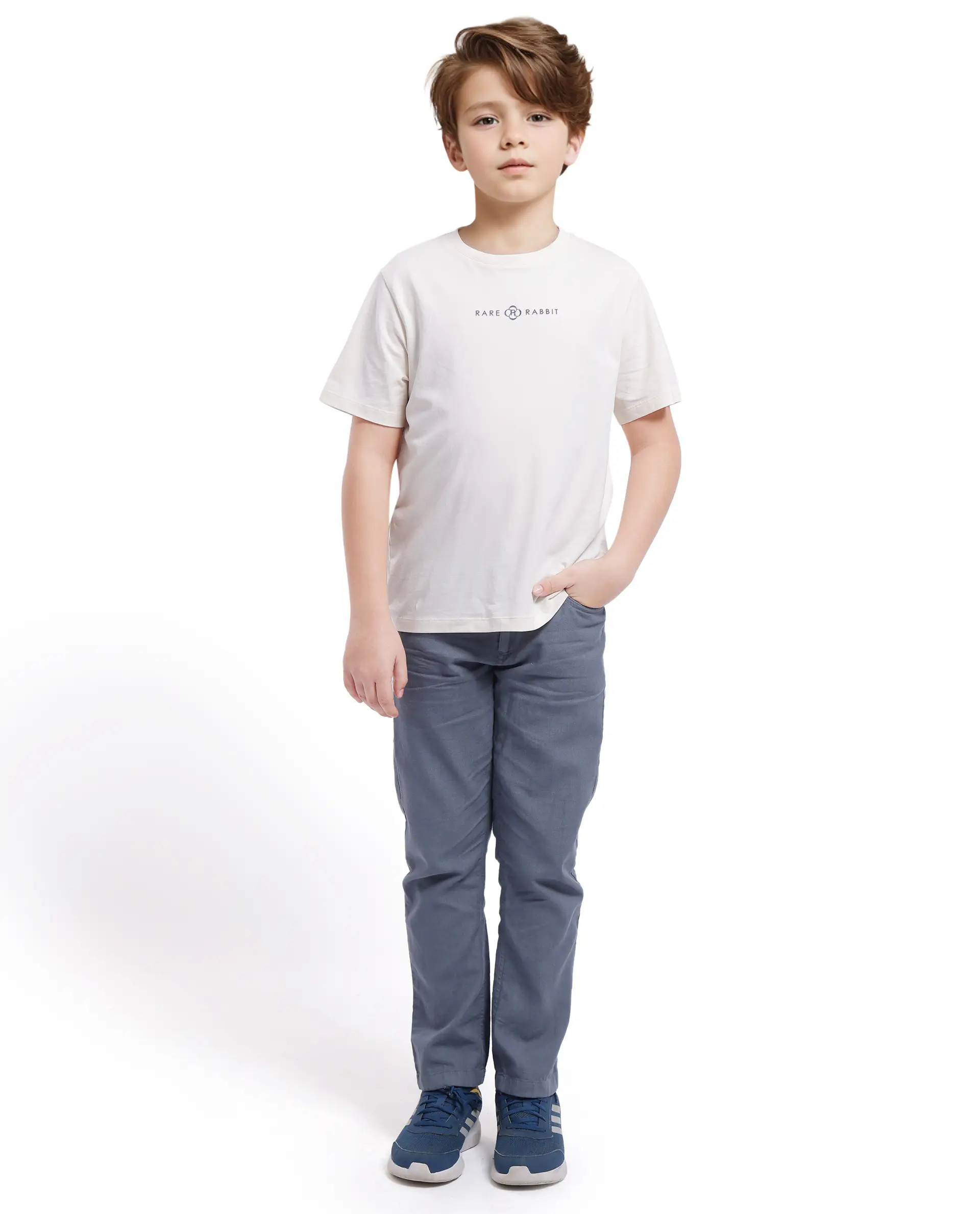 Rare Ones Kids Chom Off White Cotton Fabric Half Sleeves Crew Neck Graphic Print T-Shirt - Image 2