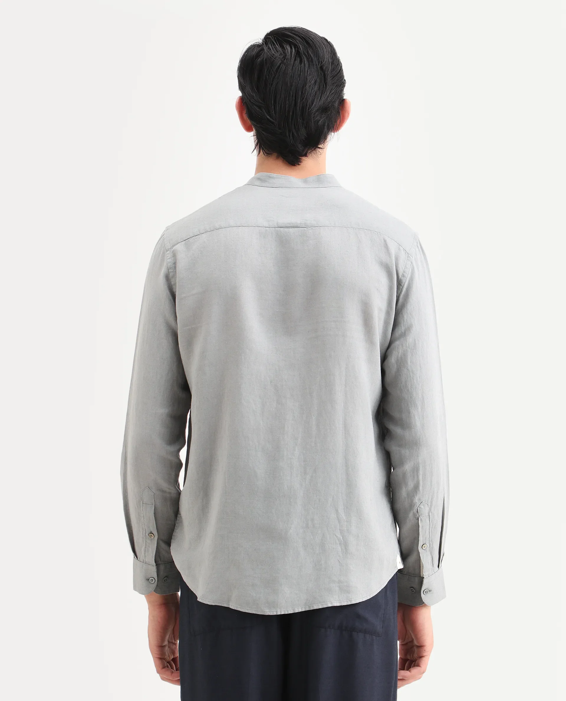 Rare Rabbit Men's Cinex 26 Dusky Olive 100% Linen Fabric Full Sleeve Regular Fit Shirt - Image 7