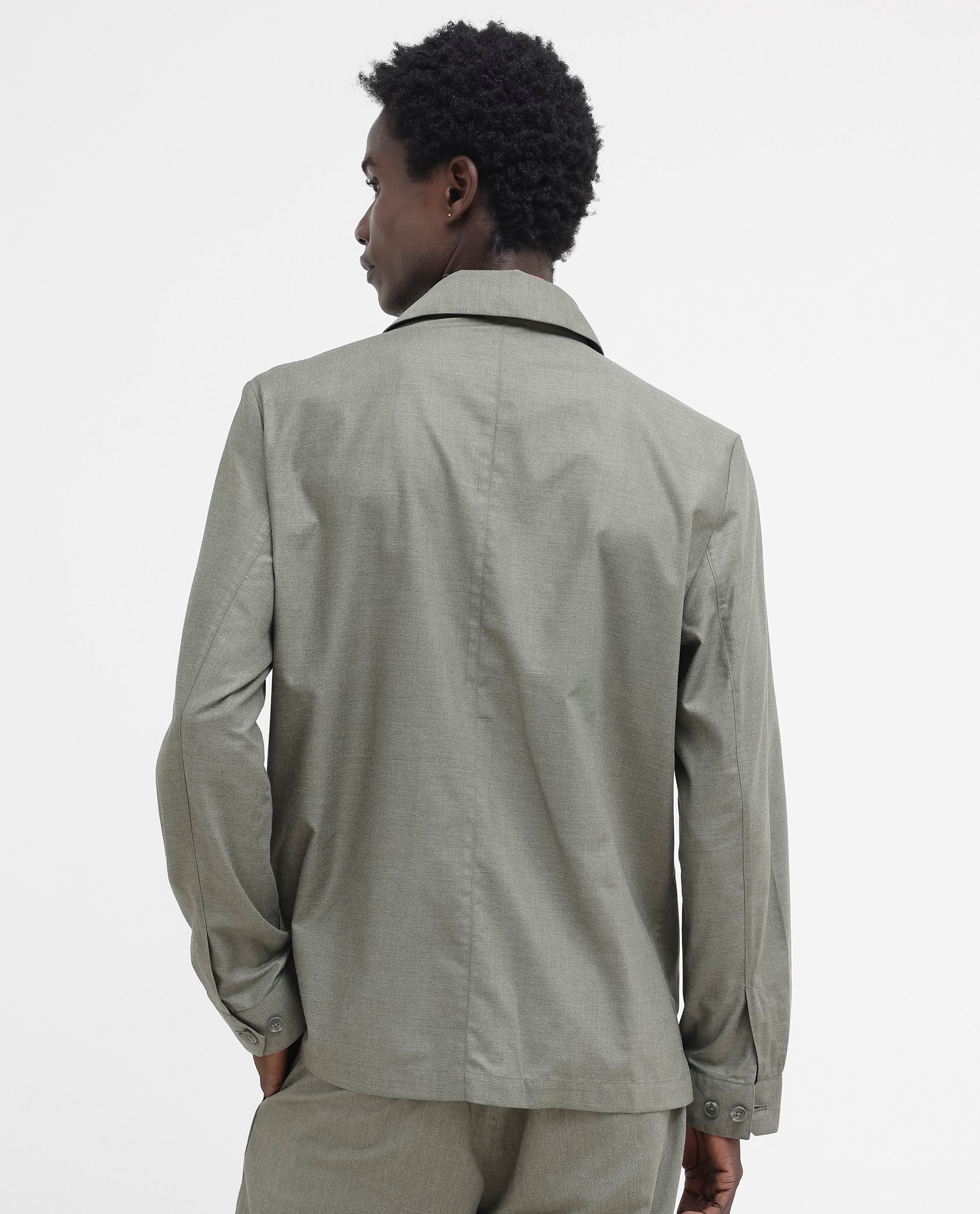 Rare Rabbit Men's Echos Light Olive Cotton Plain Relaxed Fit Full Sleeve Lapel Neck Jacket - Image 11