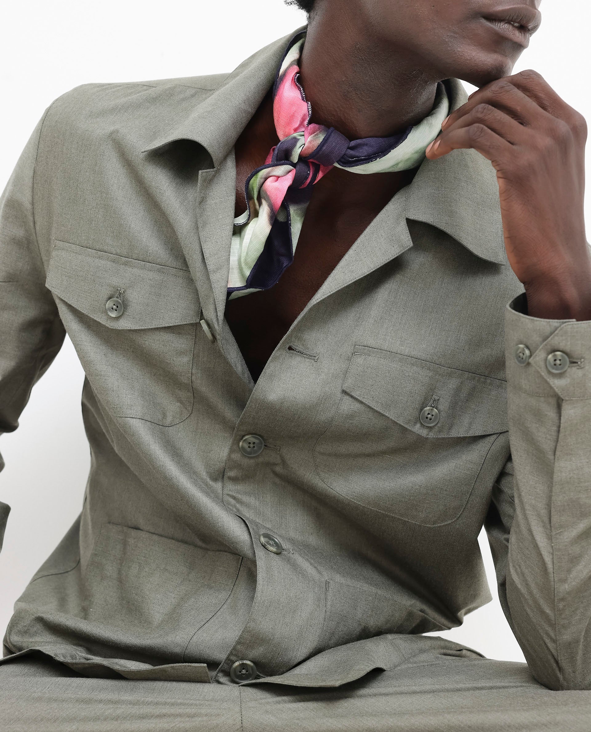 Rare Rabbit Men's Echos Light Olive Cotton Plain Relaxed Fit Full Sleeve Lapel Neck Jacket - Image 13