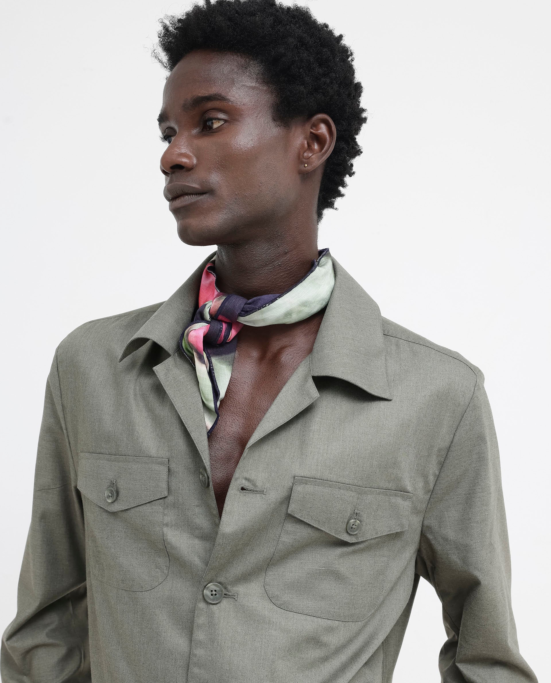 Rare Rabbit Men's Echos Light Olive Cotton Plain Relaxed Fit Full Sleeve Lapel Neck Jacket - Image 3