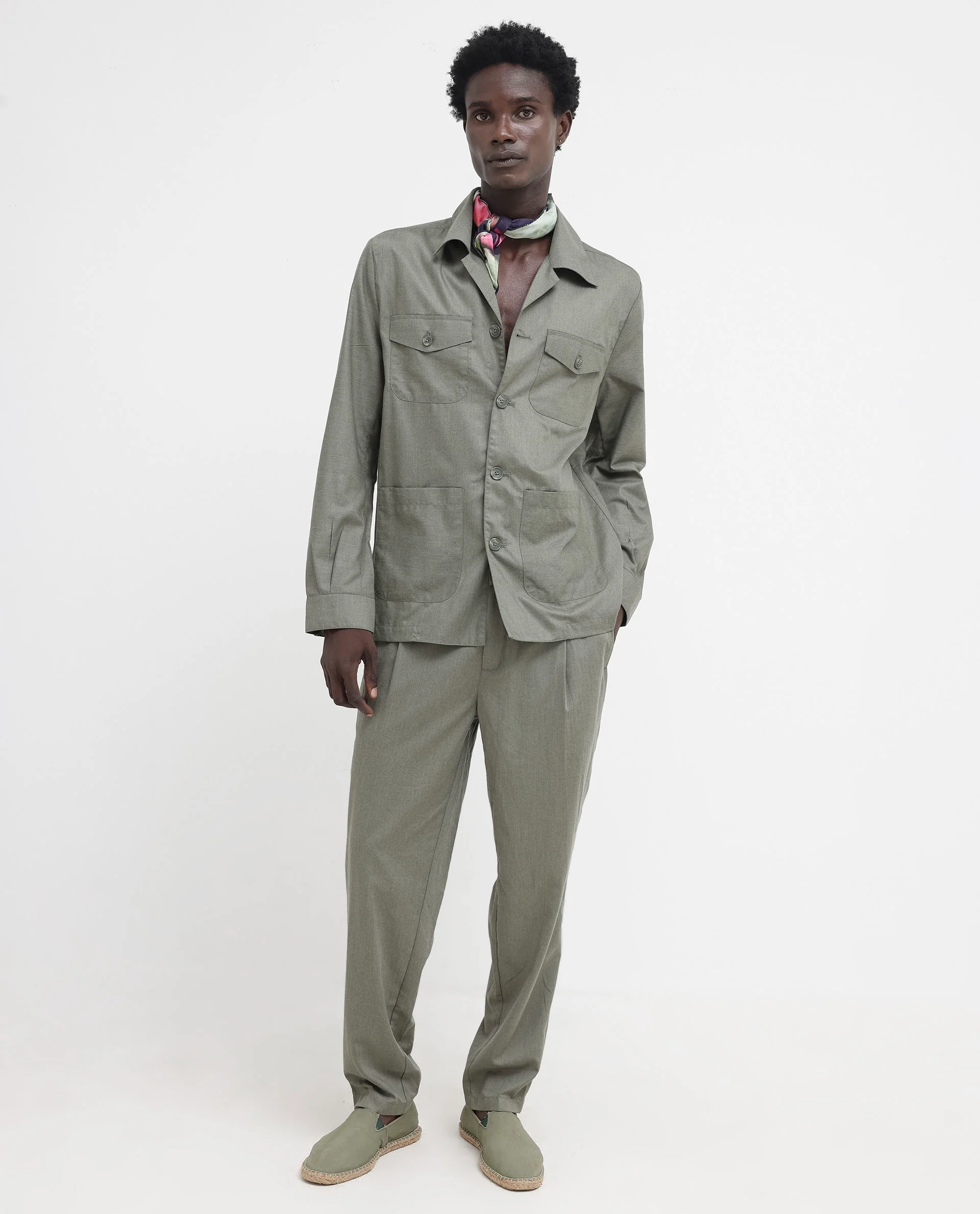Rare Rabbit Men's Echos Light Olive Cotton Plain Relaxed Fit Full Sleeve Lapel Neck Jacket - Image 6