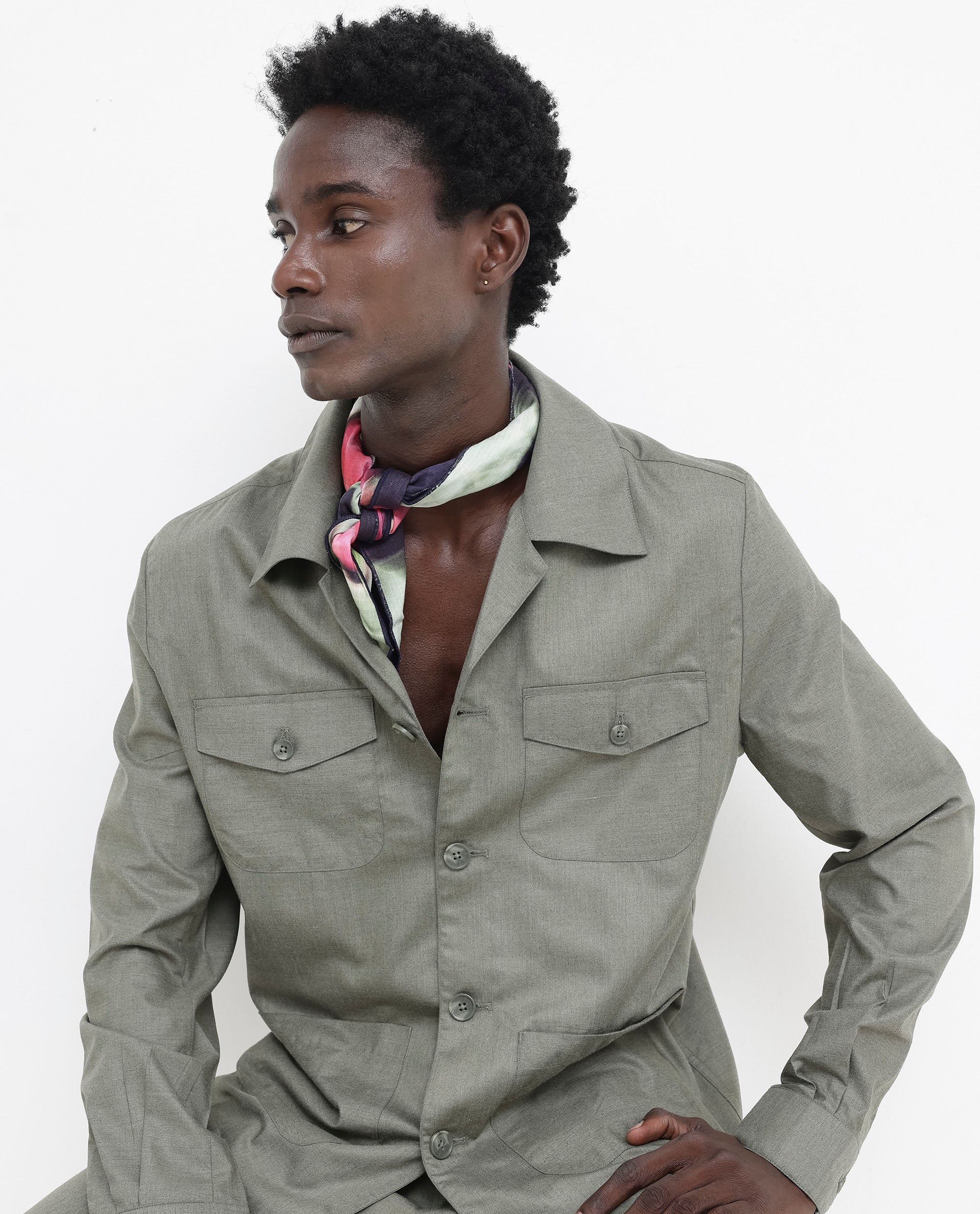 Rare Rabbit Men's Echos Light Olive Cotton Plain Relaxed Fit Full Sleeve Lapel Neck Jacket - Image 7