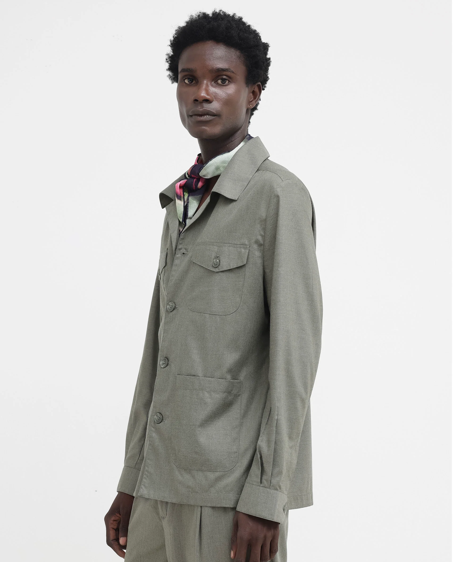 Rare Rabbit Men's Echos Light Olive Cotton Plain Relaxed Fit Full Sleeve Lapel Neck Jacket - Image 8