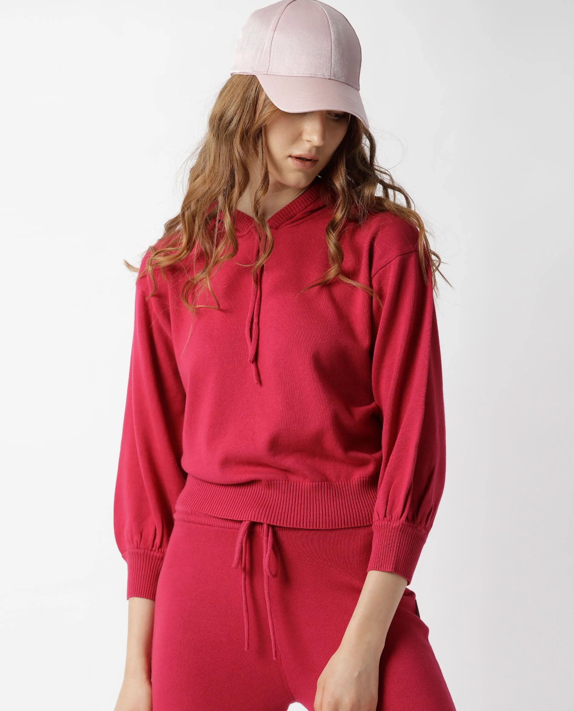 Rareism Women's Track Suit Cotton Hooded Plain Knee Length Relaxed Fit Track Suit - Image 2