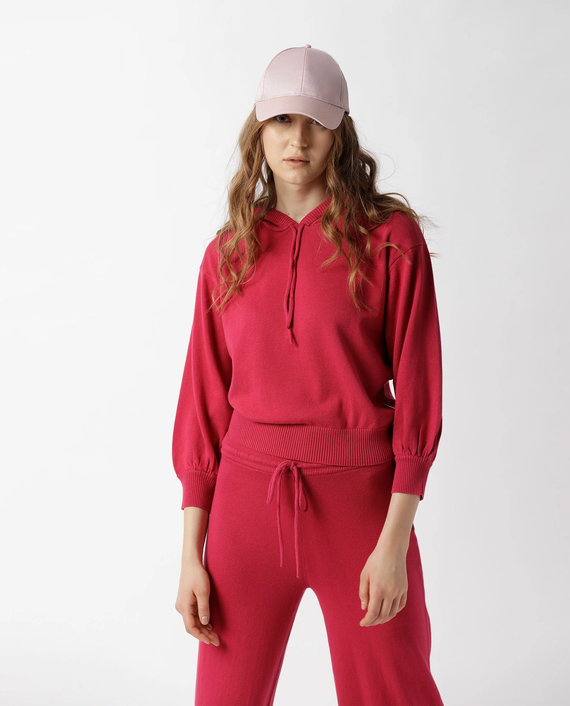 Rareism Women's Track Suit Cotton Hooded Plain Knee Length Relaxed Fit Track Suit - Image 6