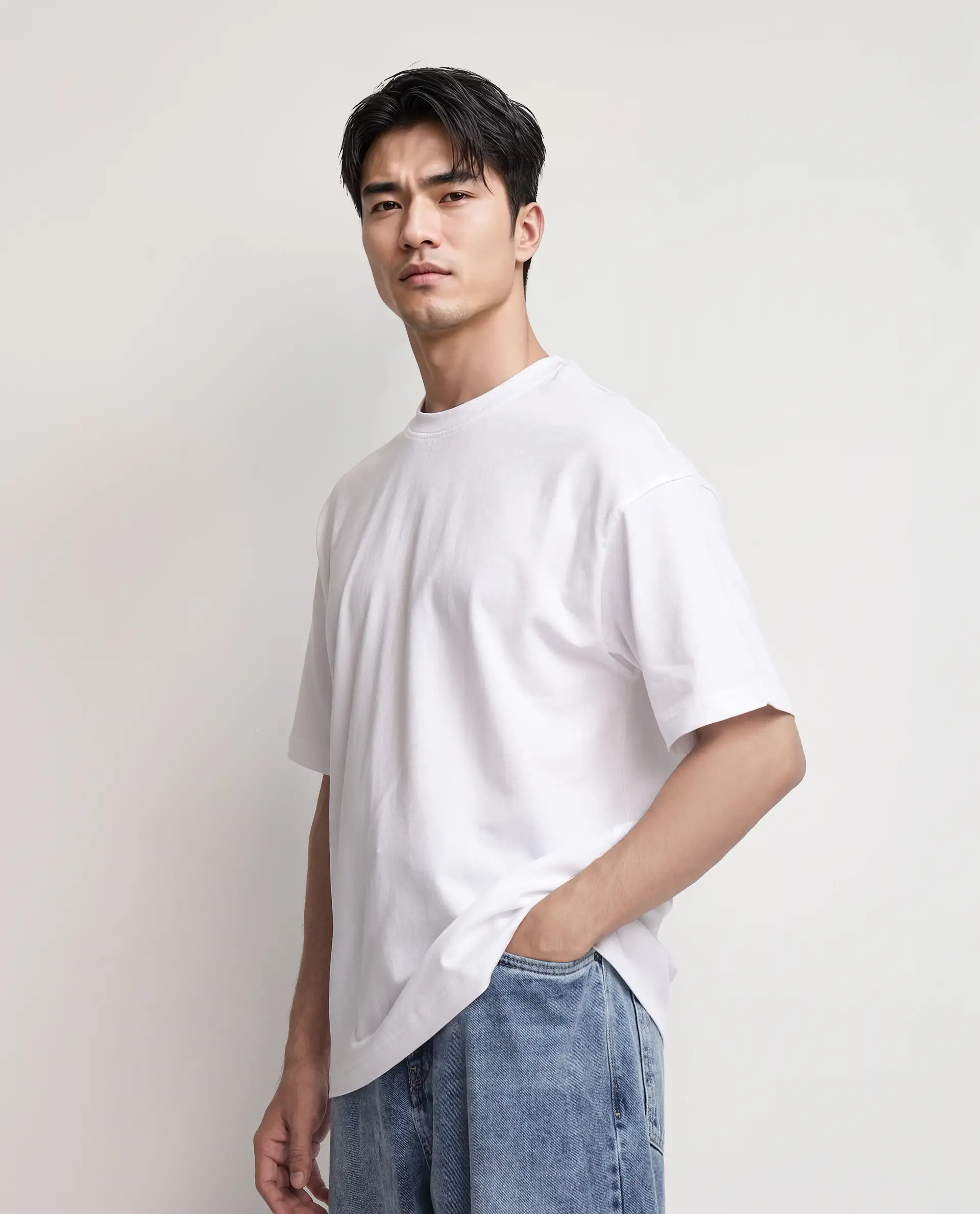 Rare Rabbit Men's Geon White Cotton Graphic Print Oversized Fit Half Sleeve Crew Neck T-Shirt - Image 7
