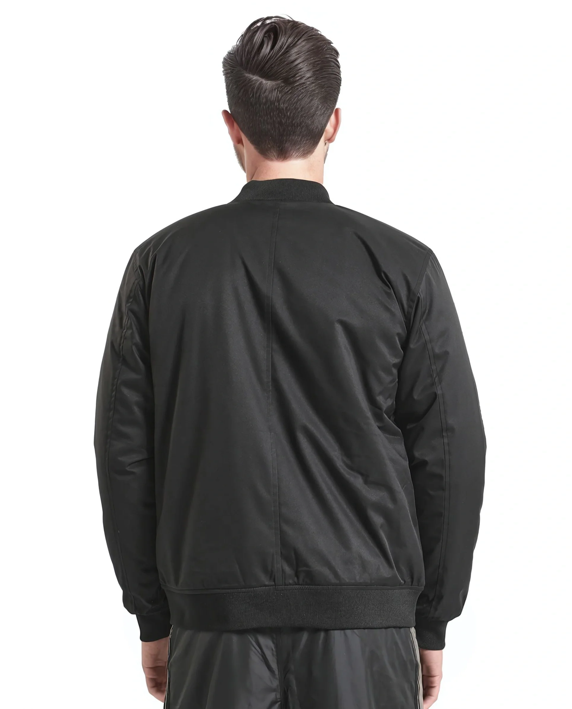 Rare Rabbit Men's Ghana Black Polyester Plain Regular Fit Full Sleeve Ribbed Collar Jacket - Image 8