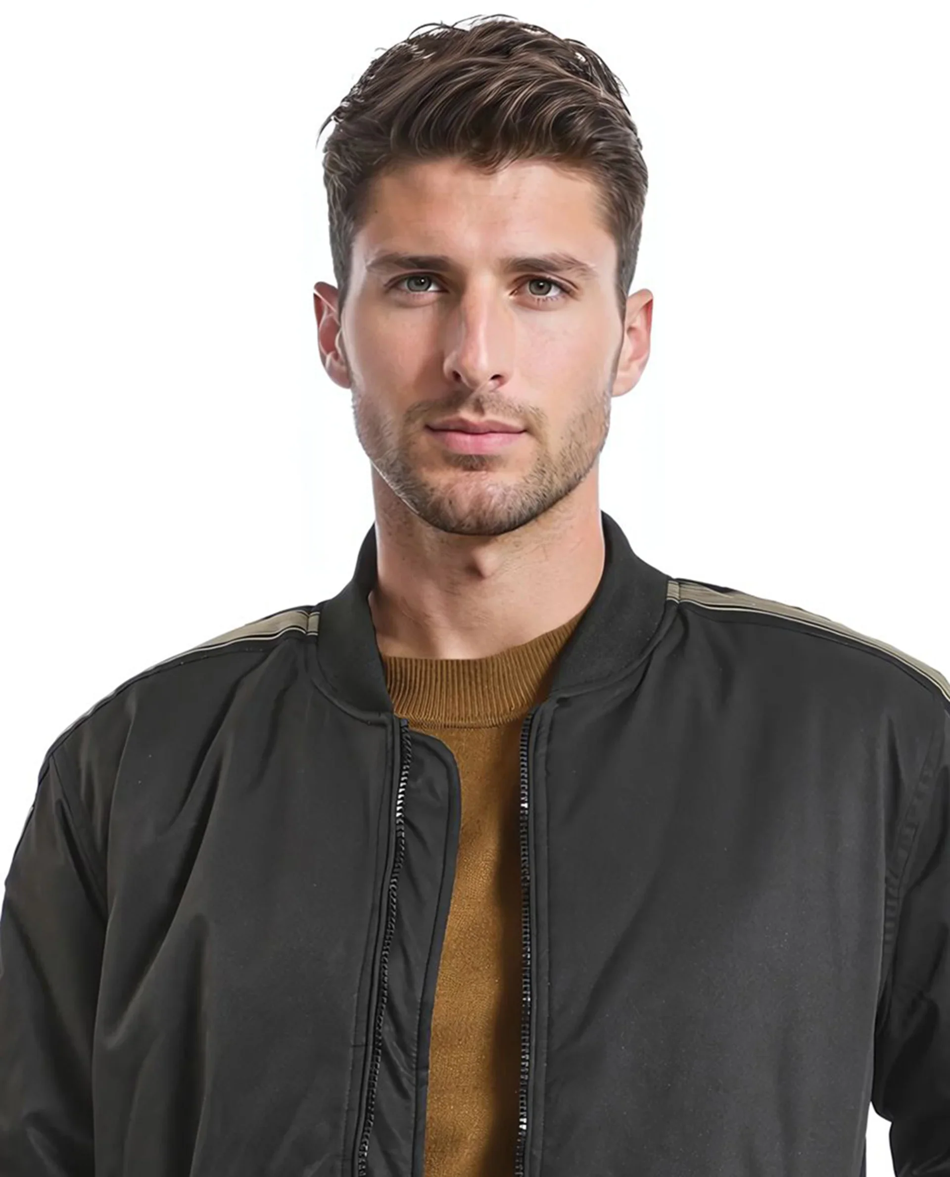 Rare Rabbit Men's Ghana Black Polyester Plain Regular Fit Full Sleeve Ribbed Collar Jacket - Image 9