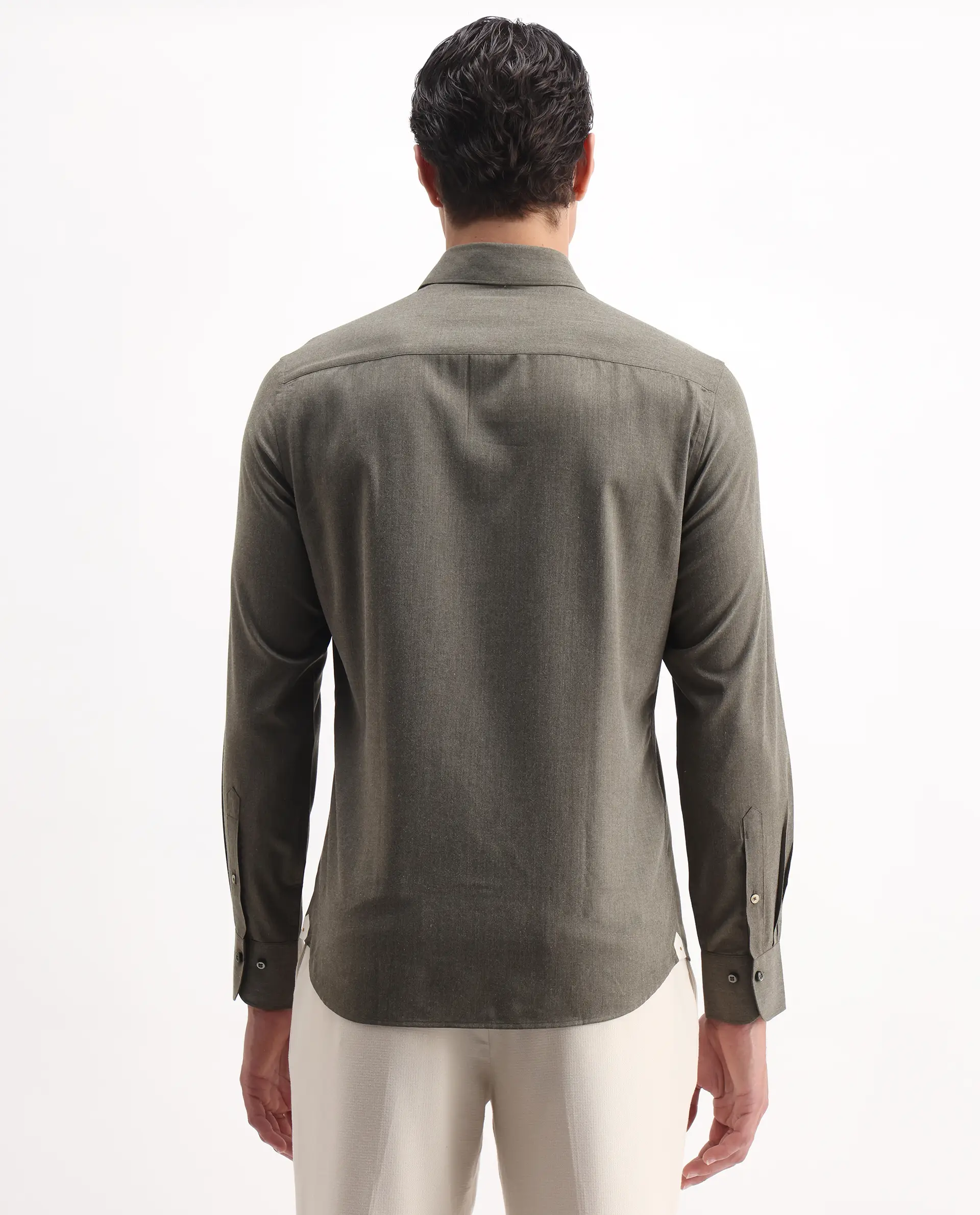 Rare Rabbit Men's Gunjo 25 Dusky Brown Polyester Blend Plain Regular Fit Full Sleeve Collared Shirt - Image 7
