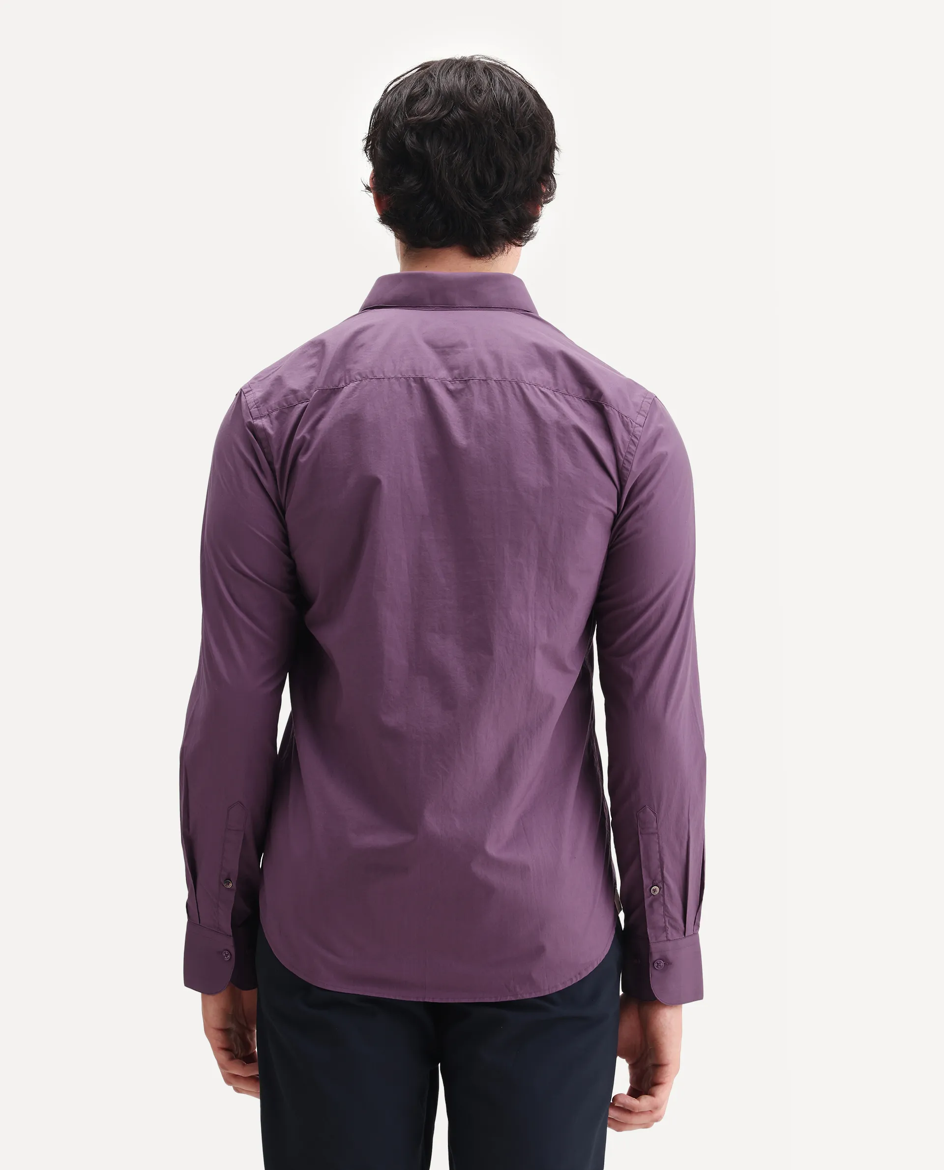 Rare Rabbit Men's Harmin Dusky Purple Cotton Embroidered Regular Fit Full Sleeve Collared Shirt - Image 7