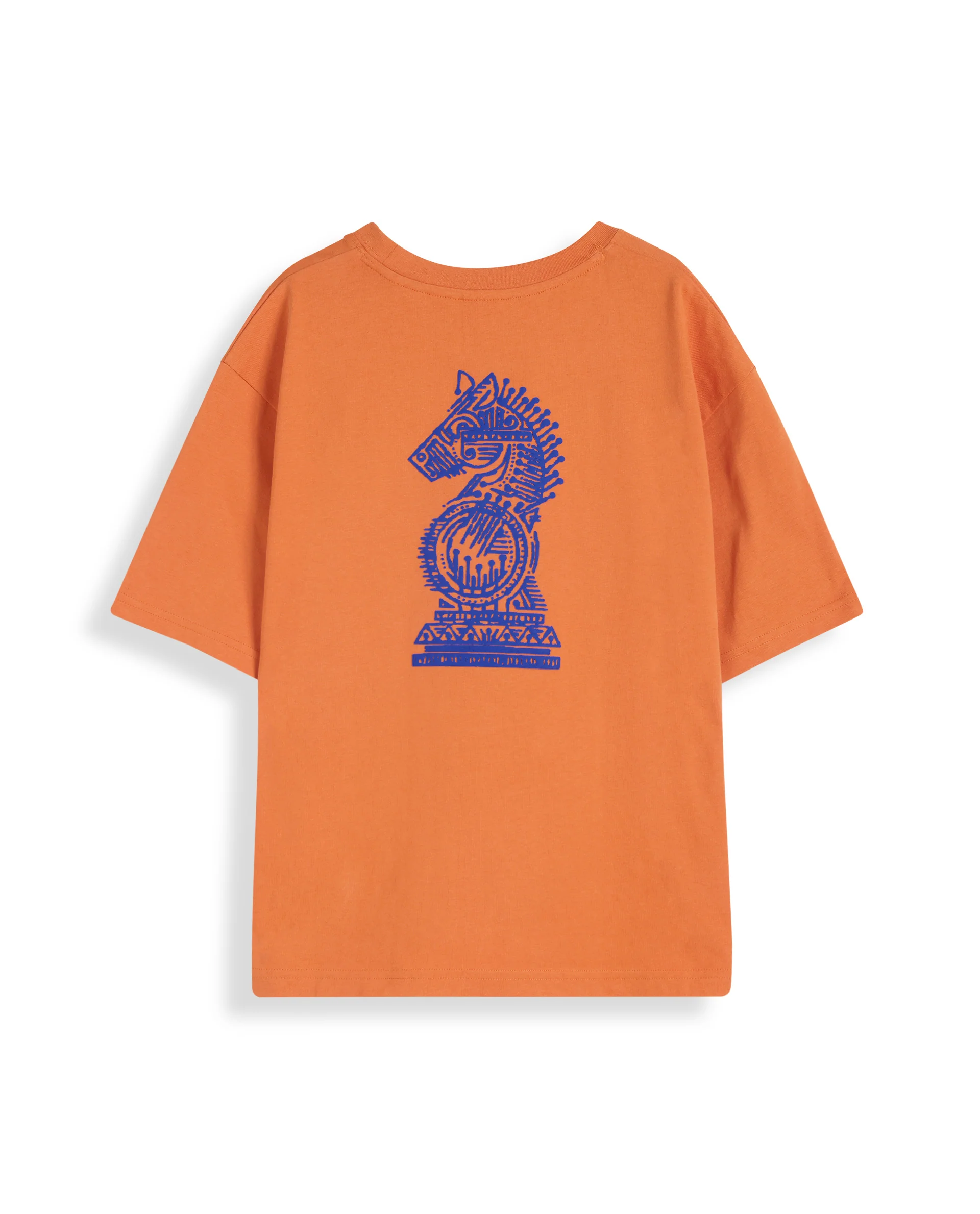 Rare Ones Kids Horse Orange Cotton Half Sleeves Crew Neck Oversized Fit Graphic Back Print T-Shirt - Image 3