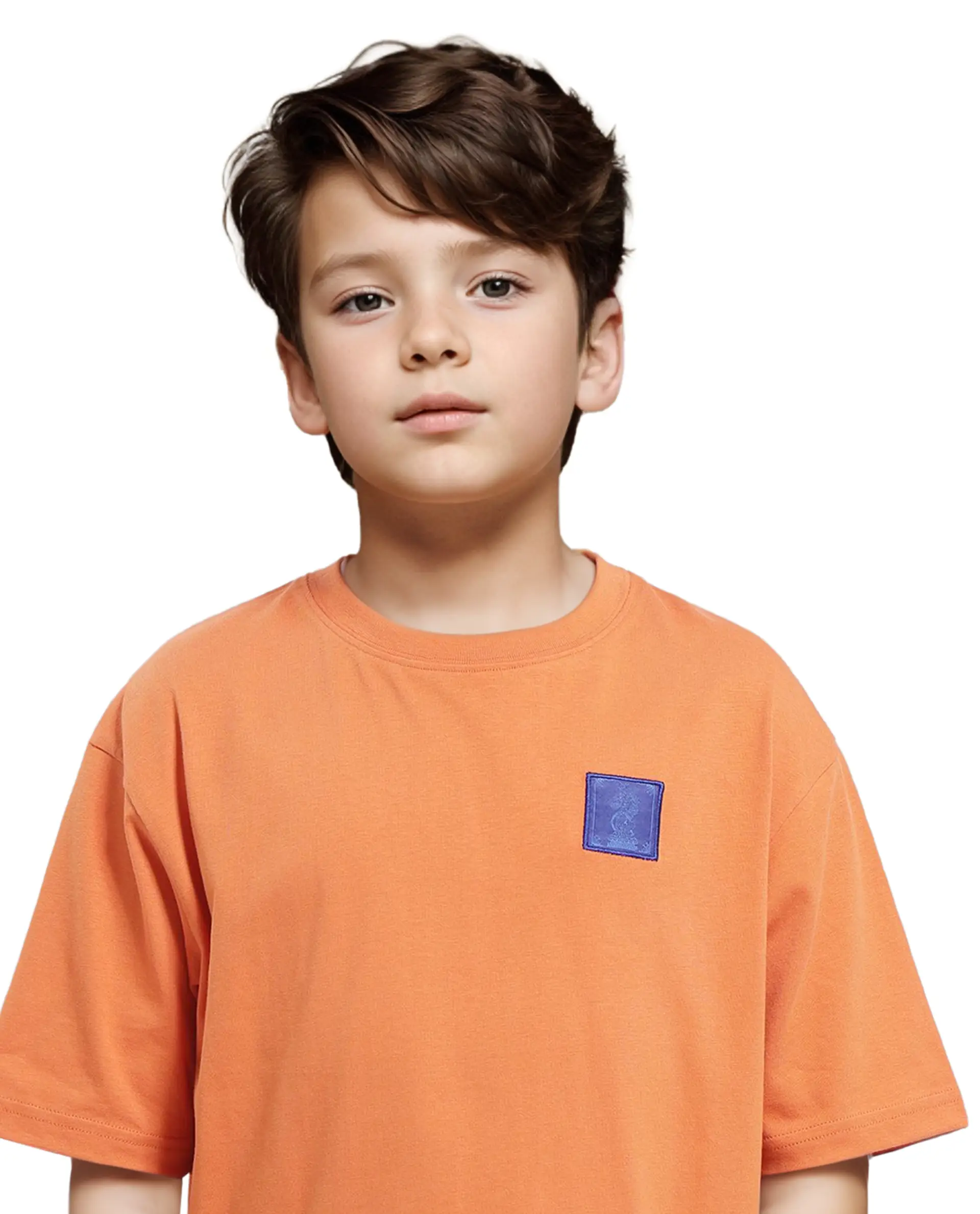 Rare Ones Kids Horse Orange Cotton Half Sleeves Crew Neck Oversized Fit Graphic Back Print T-Shirt - Image 7