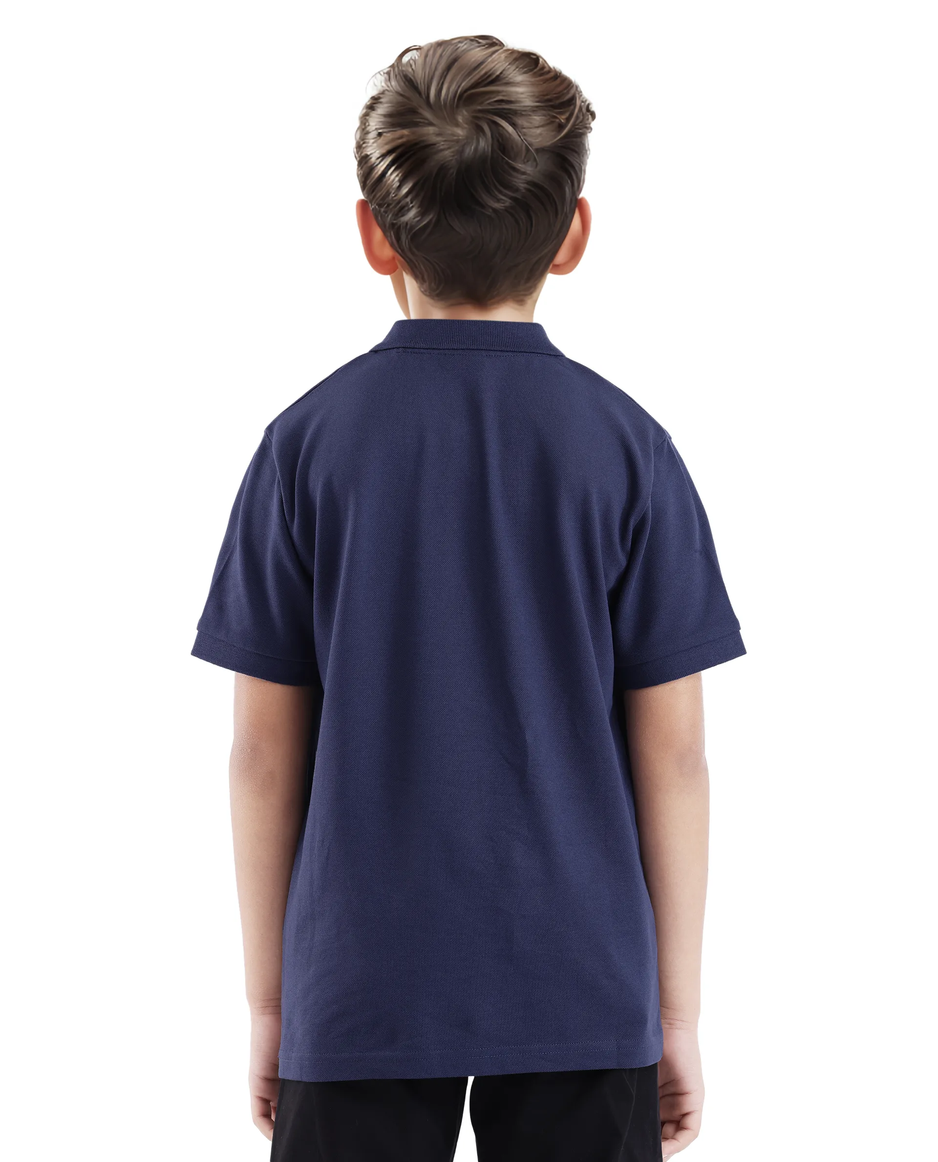 Rare Ones Kids Aran Dark Blue Cotton Short Sleeve Applique Polo - Image 7