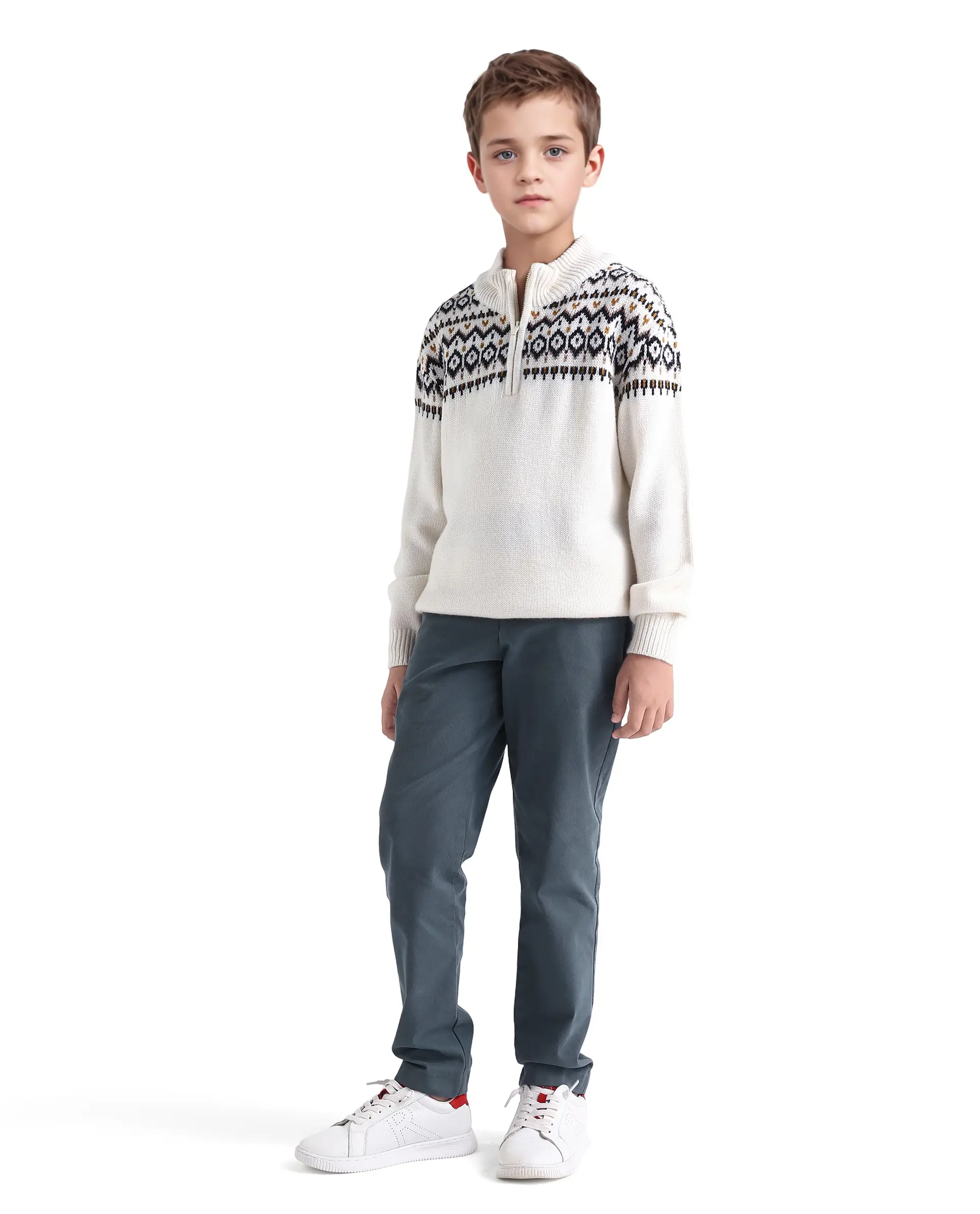 Rare Ones Kids Arne-K Dusky Blue Cotton Solid Button Closure Regular Fit Trouser - Image 5