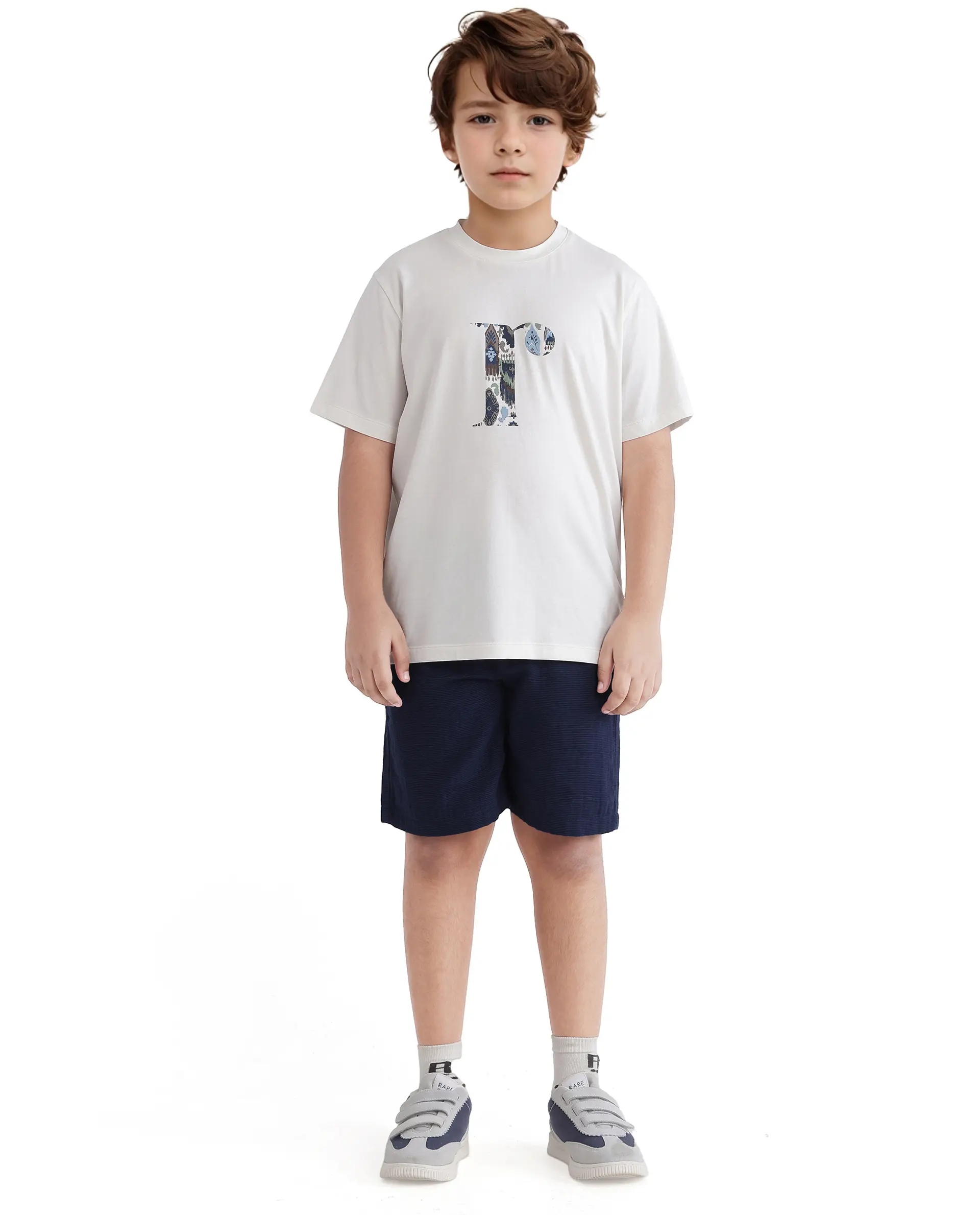 Rare Ones Kids Bent-K Off White Cotton Blend Short Sleeve Crew Neck Printed T-Shirt - Image 3