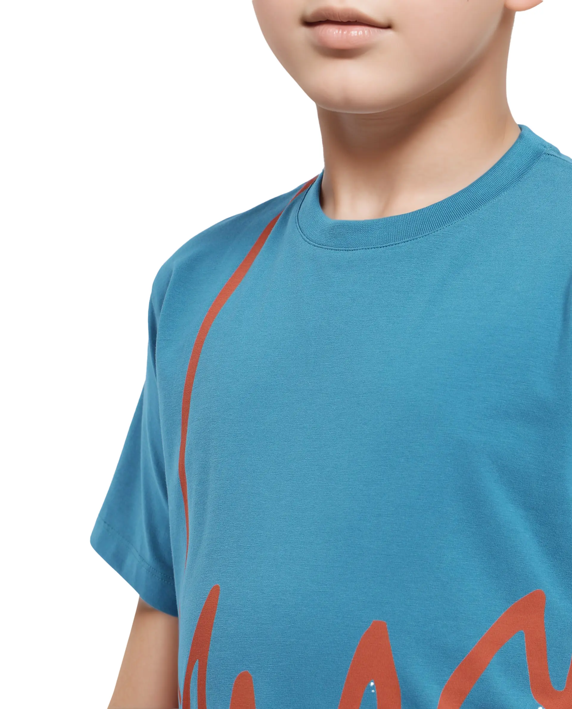 Rare Ones Kids Ezon Turq Cotton Short Sleeve Crew Neck Graphic Signature Print T-Shirt - Image 6
