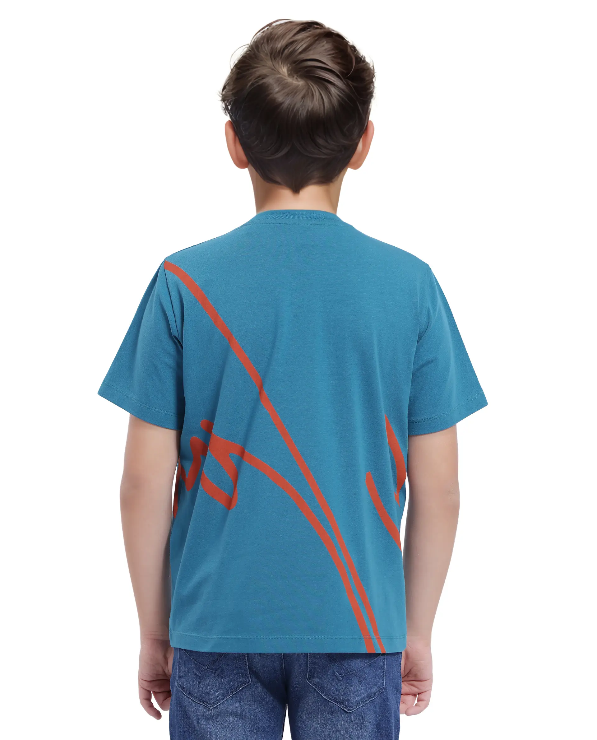 Rare Ones Kids Ezon Turq Cotton Short Sleeve Crew Neck Graphic Signature Print T-Shirt - Image 8