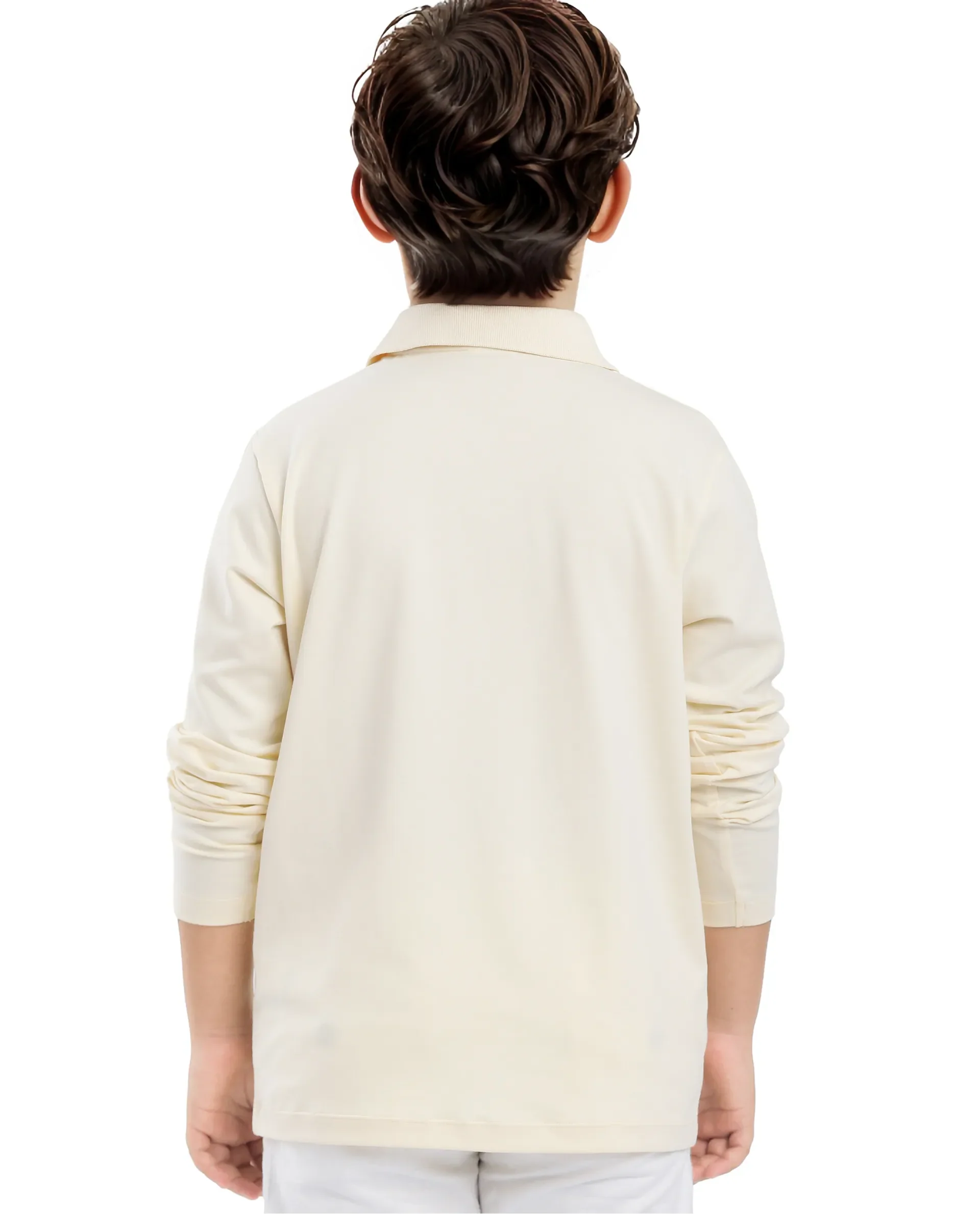 Rare Ones Kids Flit Pastel Yellow Cotton Poly Full Sleeve Polo Neck Solid Polo - Image 8