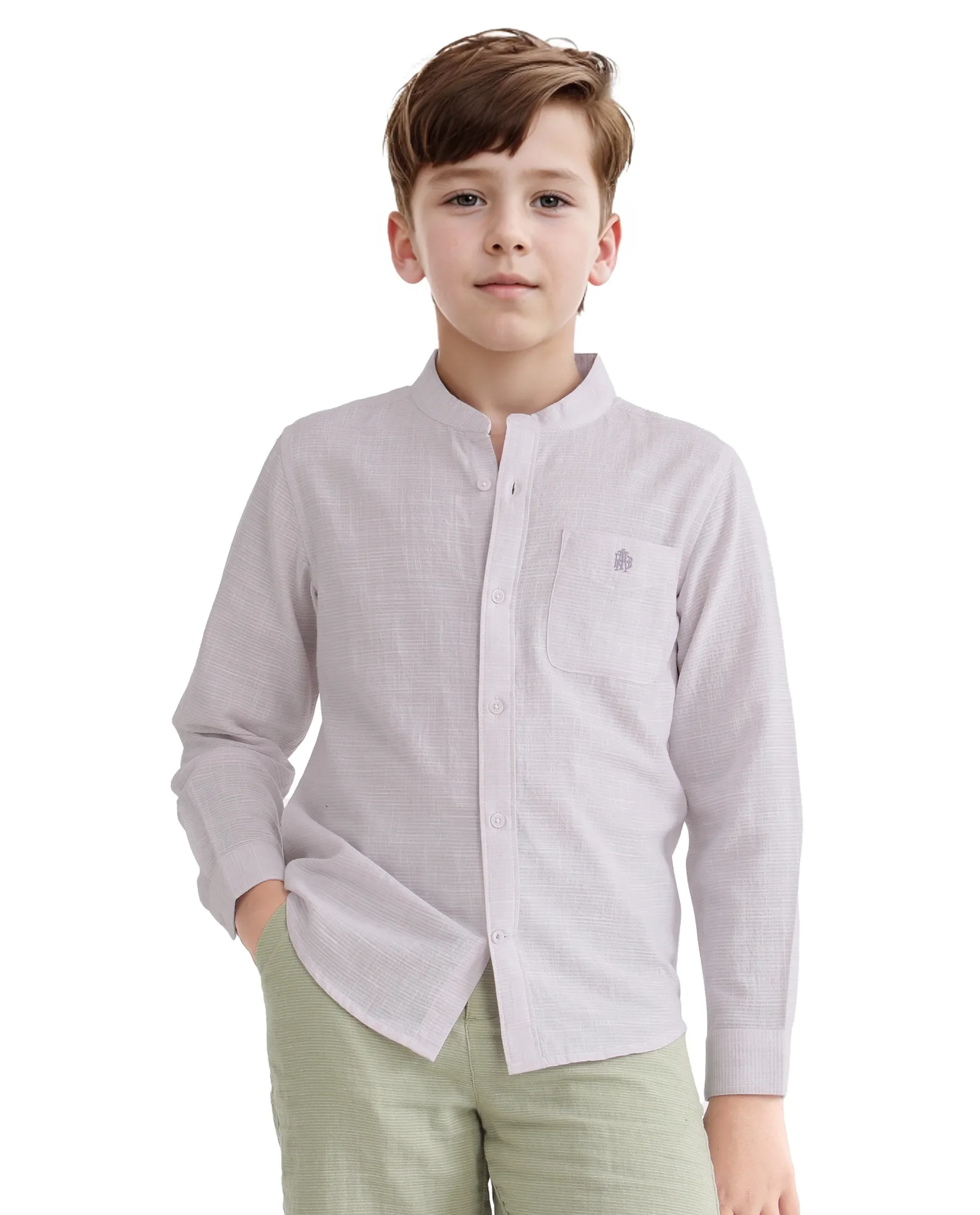 Rare Ones Kids Nexo Purple Cotton Half Sleeve Button Striped Regular Fit Shirt