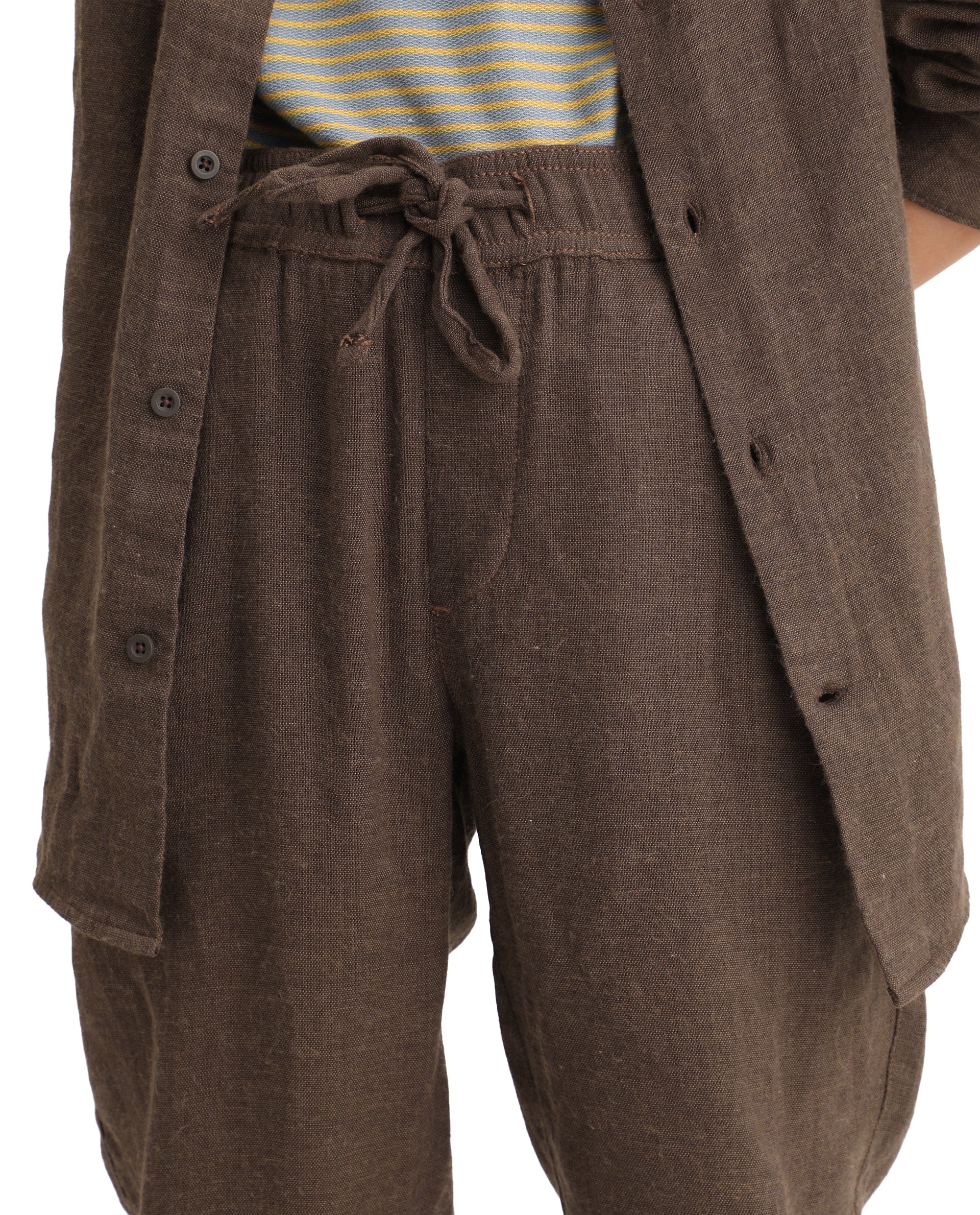 Rare Ones Kids Quen-B Brown Cotton Solid Button Closure Regular Fit Trouser - Image 3