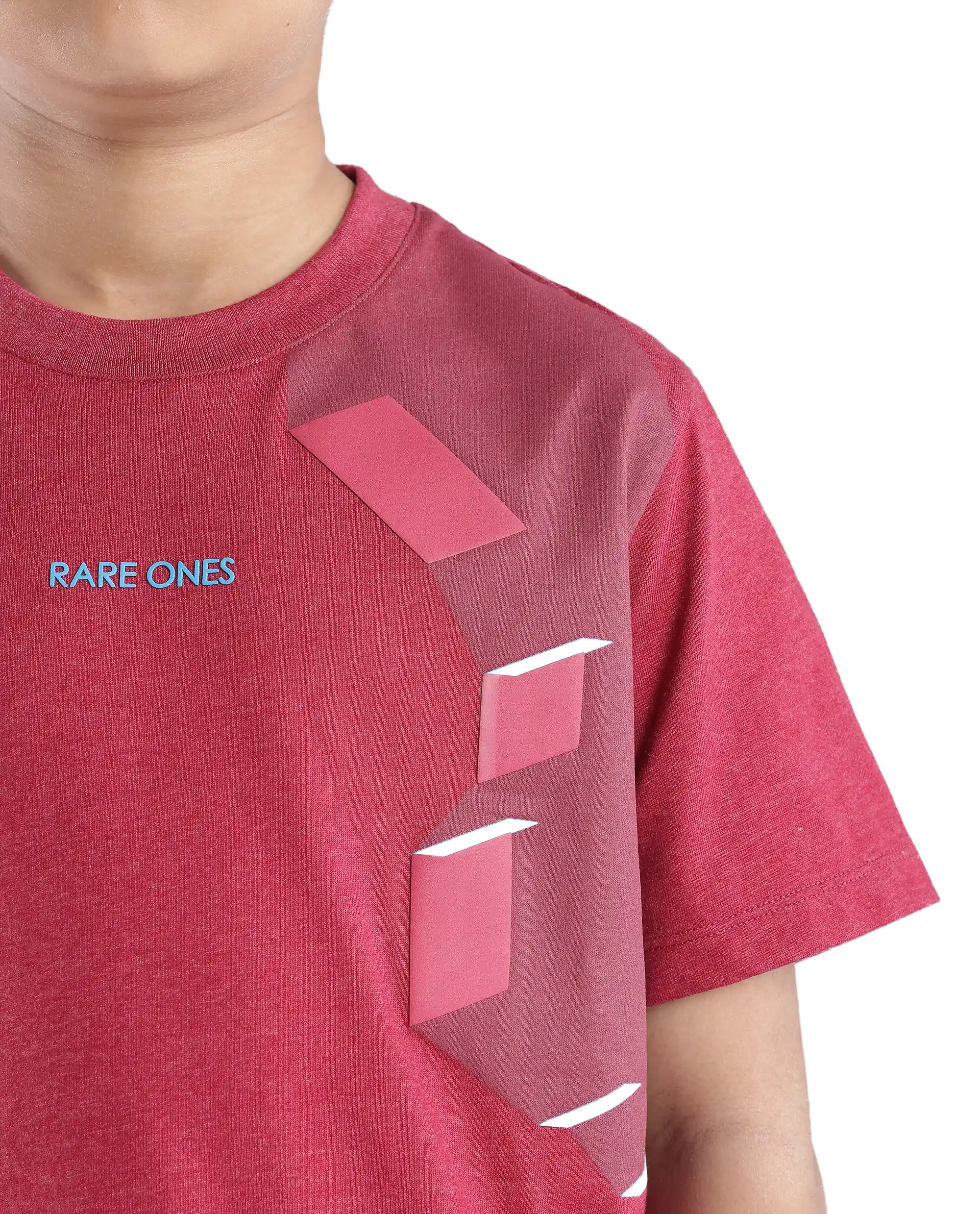 Rare Ones Kids Si Dusky Red Cotton Poly Short Sleeve Crew Neck Raised Hd Print T-Shirt - Image 8