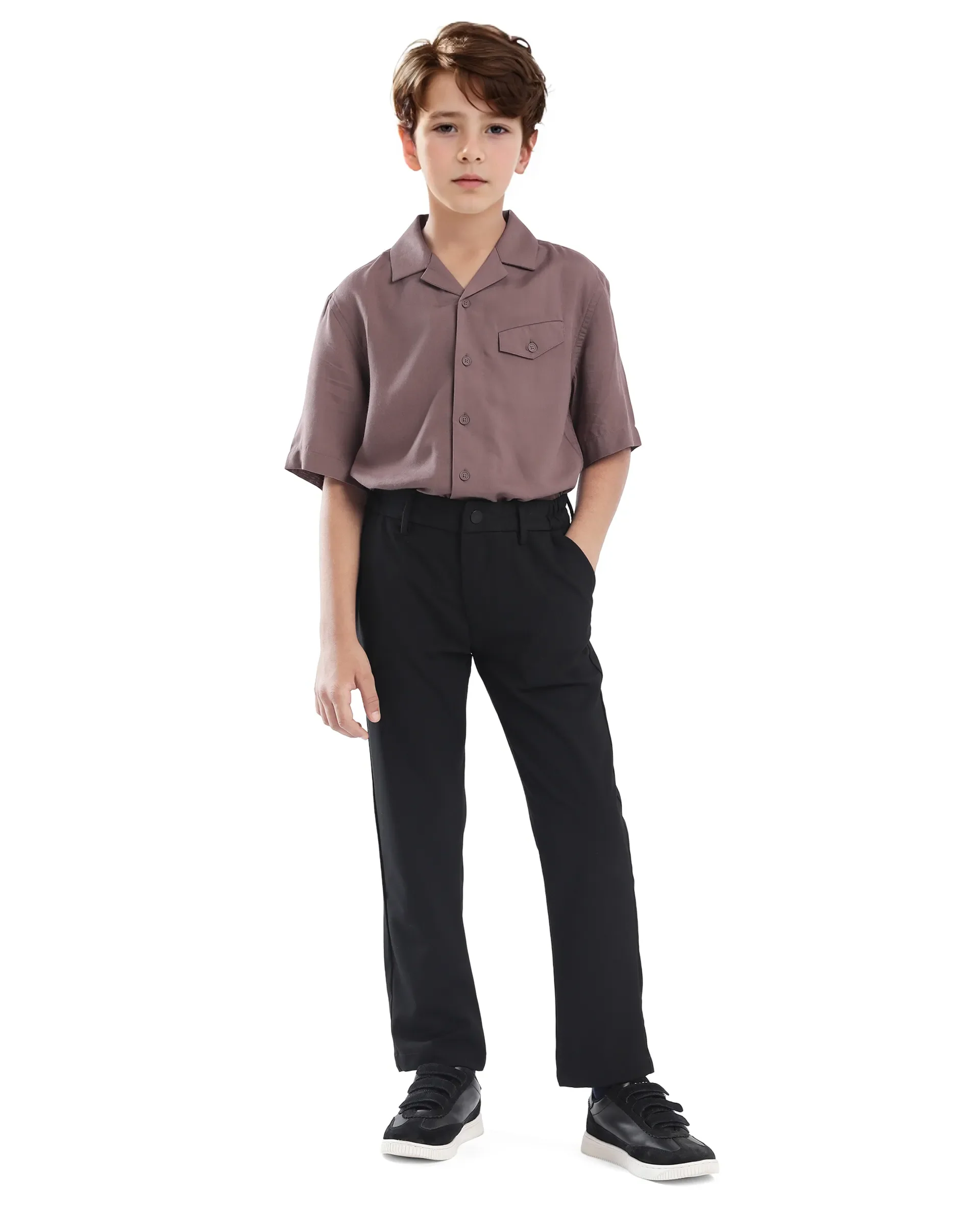 Rare Ones Kids Trove Black Cotton Poly Regular Fit Solid Trouser - Image 6