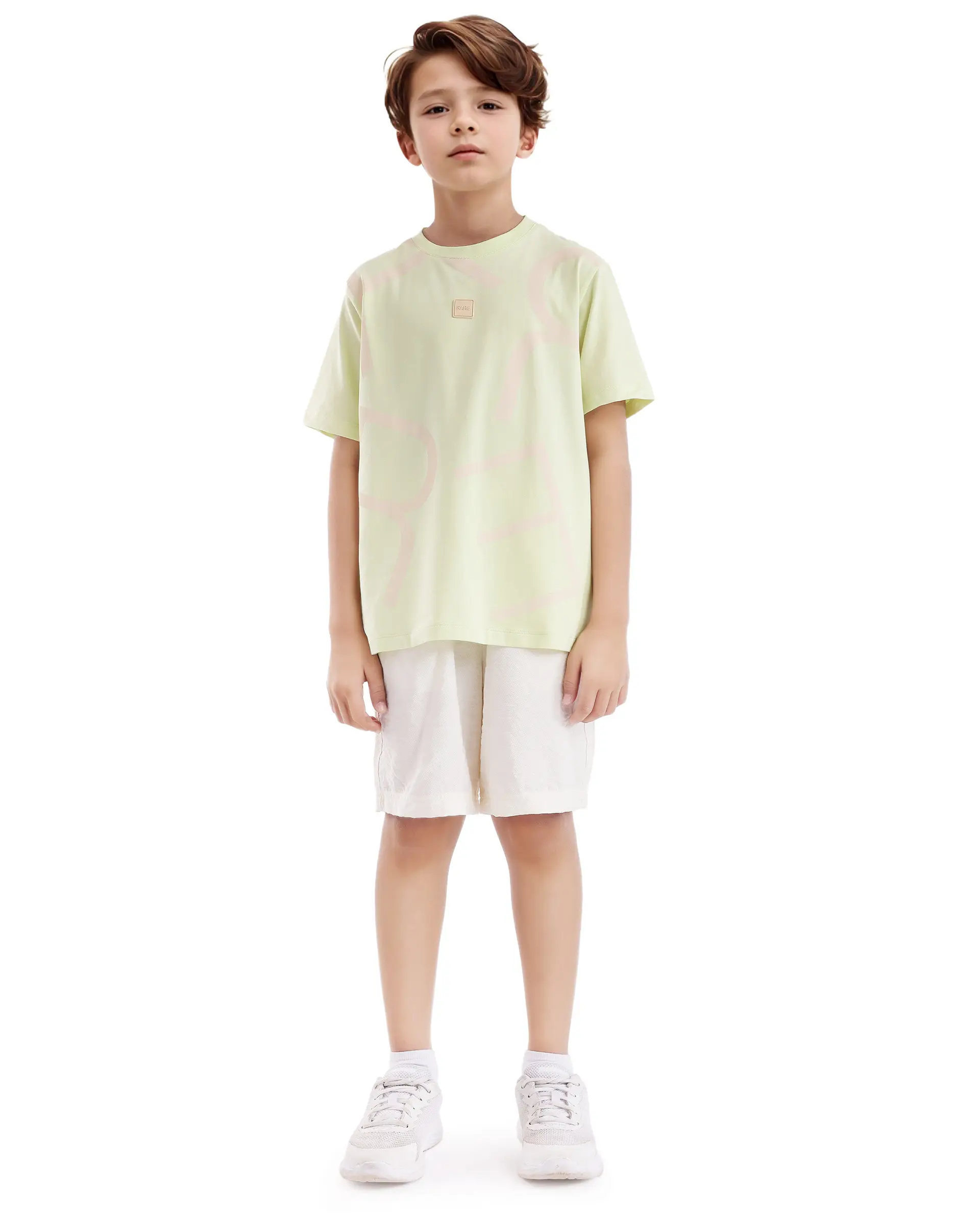 Rare Ones Kids Zon Flouroscent Green Cotton Short Sleeve Crew Neck Pigment Print T-Shirt - Image 2