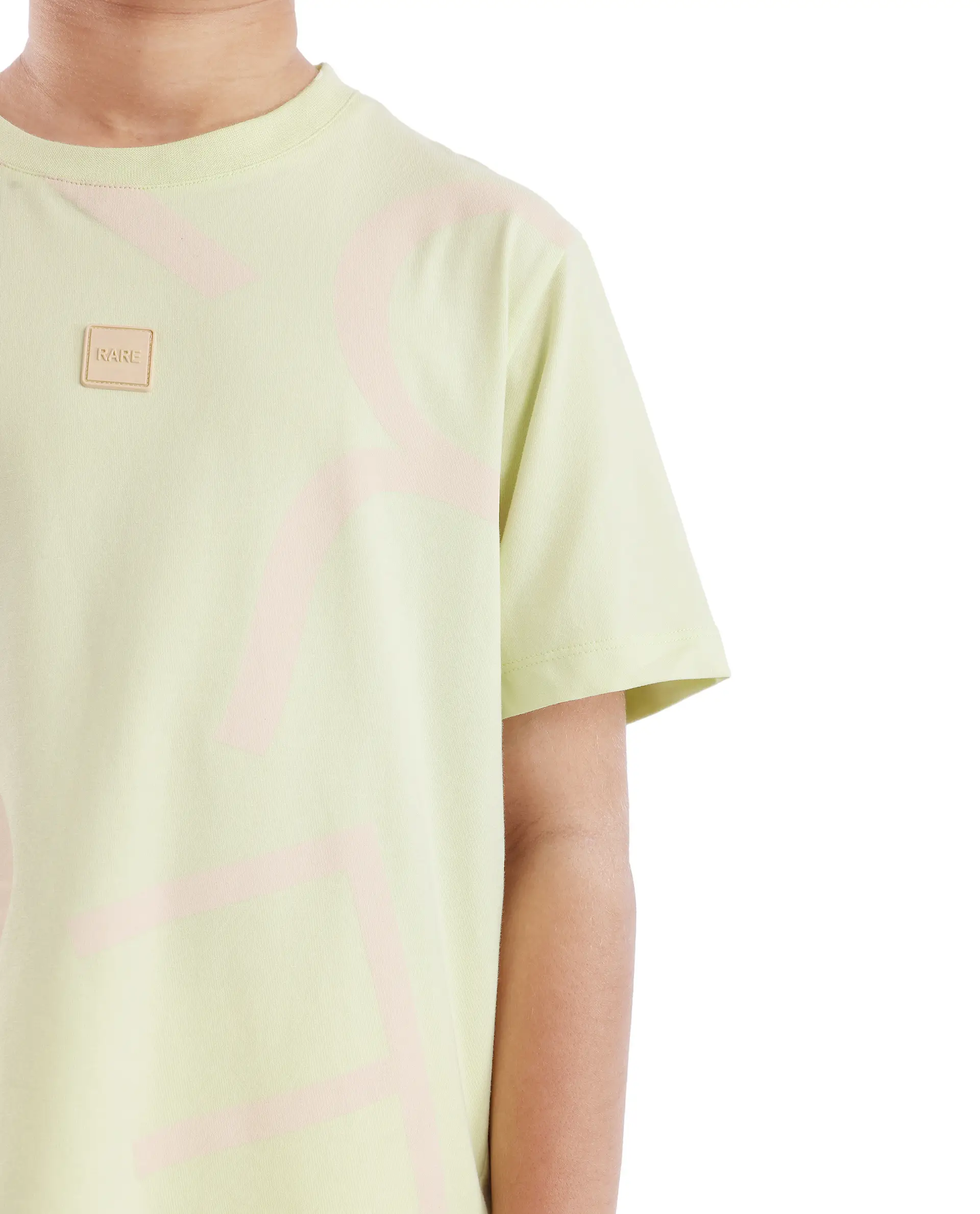 Rare Ones Kids Zon Flouroscent Green Cotton Short Sleeve Crew Neck Pigment Print T-Shirt - Image 3