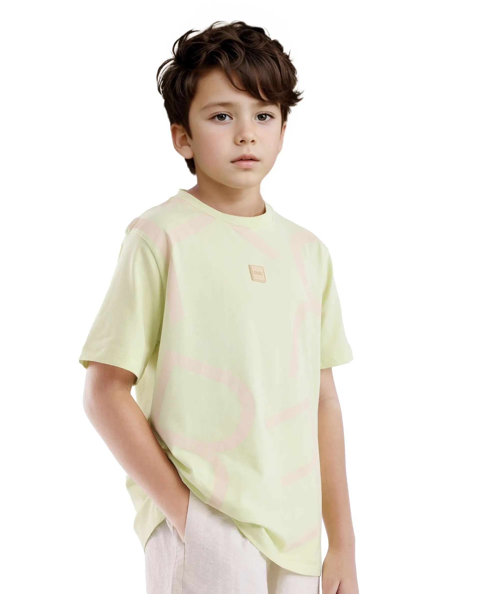 Rare Ones Kids Zon Flouroscent Green Cotton Short Sleeve Crew Neck Pigment Print T-Shirt - Image 5