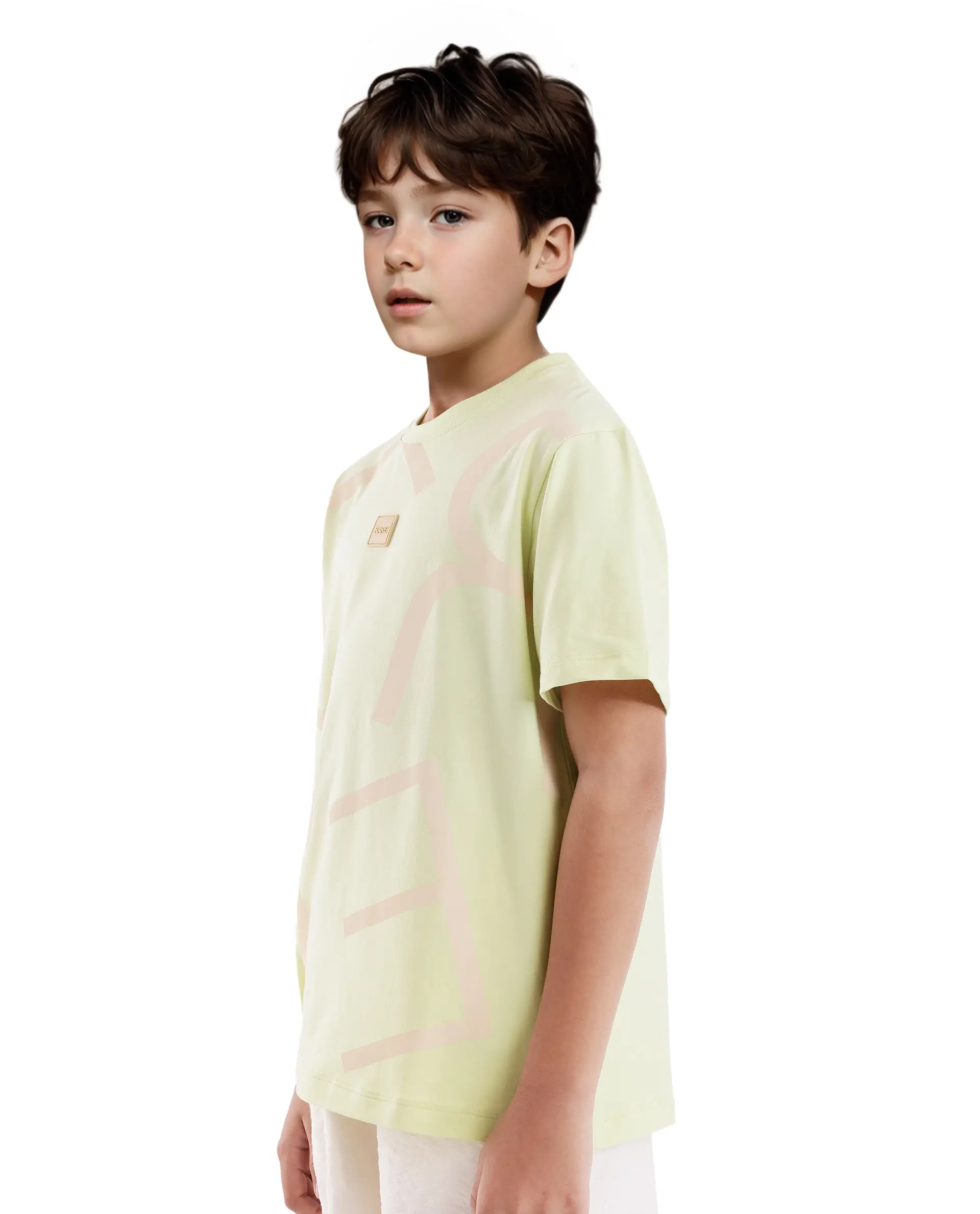 Rare Ones Kids Zon Flouroscent Green Cotton Short Sleeve Crew Neck Pigment Print T-Shirt - Image 6