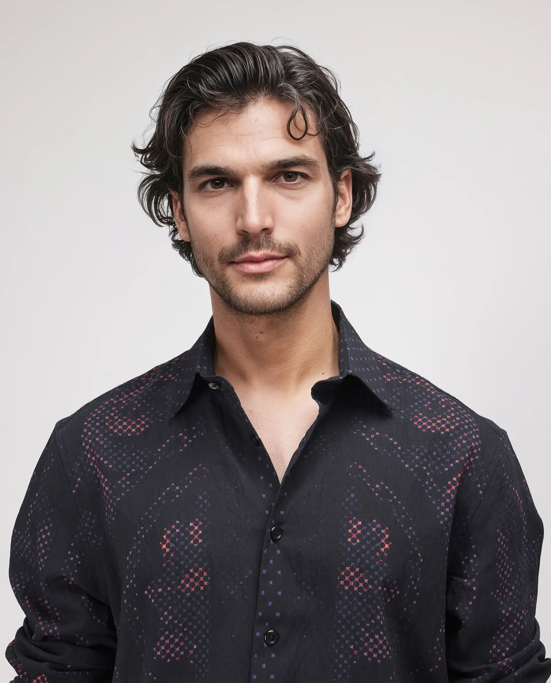Rare Rabbit Men's Kini Black Viscose Decorative Print Relaxed Fit Full Sleeve Collared Shirt - Image 7