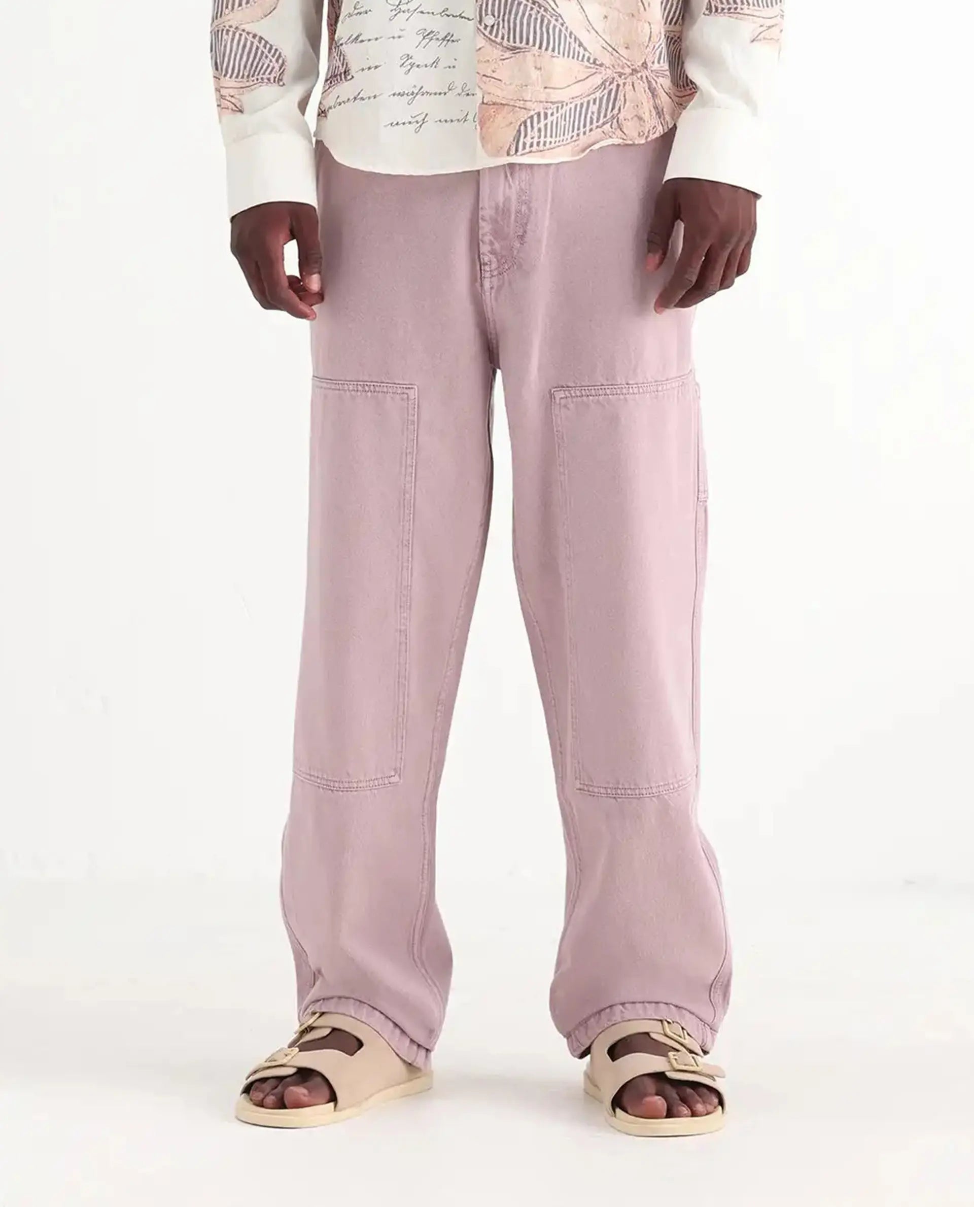 Rare Rabbit Men's Klop Dusky Purple Cotton Plain Carpenter Fit Jeans - Image 10