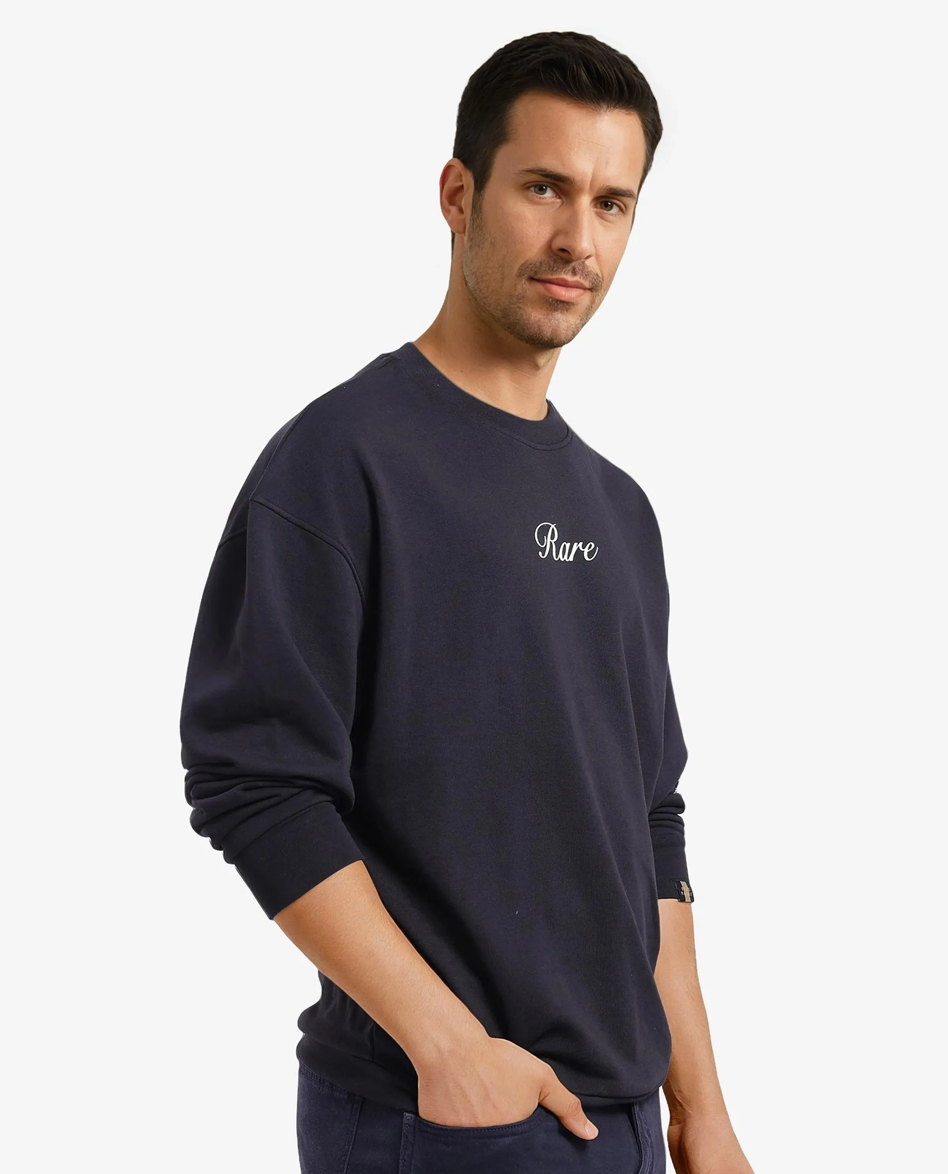 Rare Rabbit Men's Lain Black Cotton Animal Print Boxy Fit Full Sleeve Crew Neck Sweatshirt - Image 6