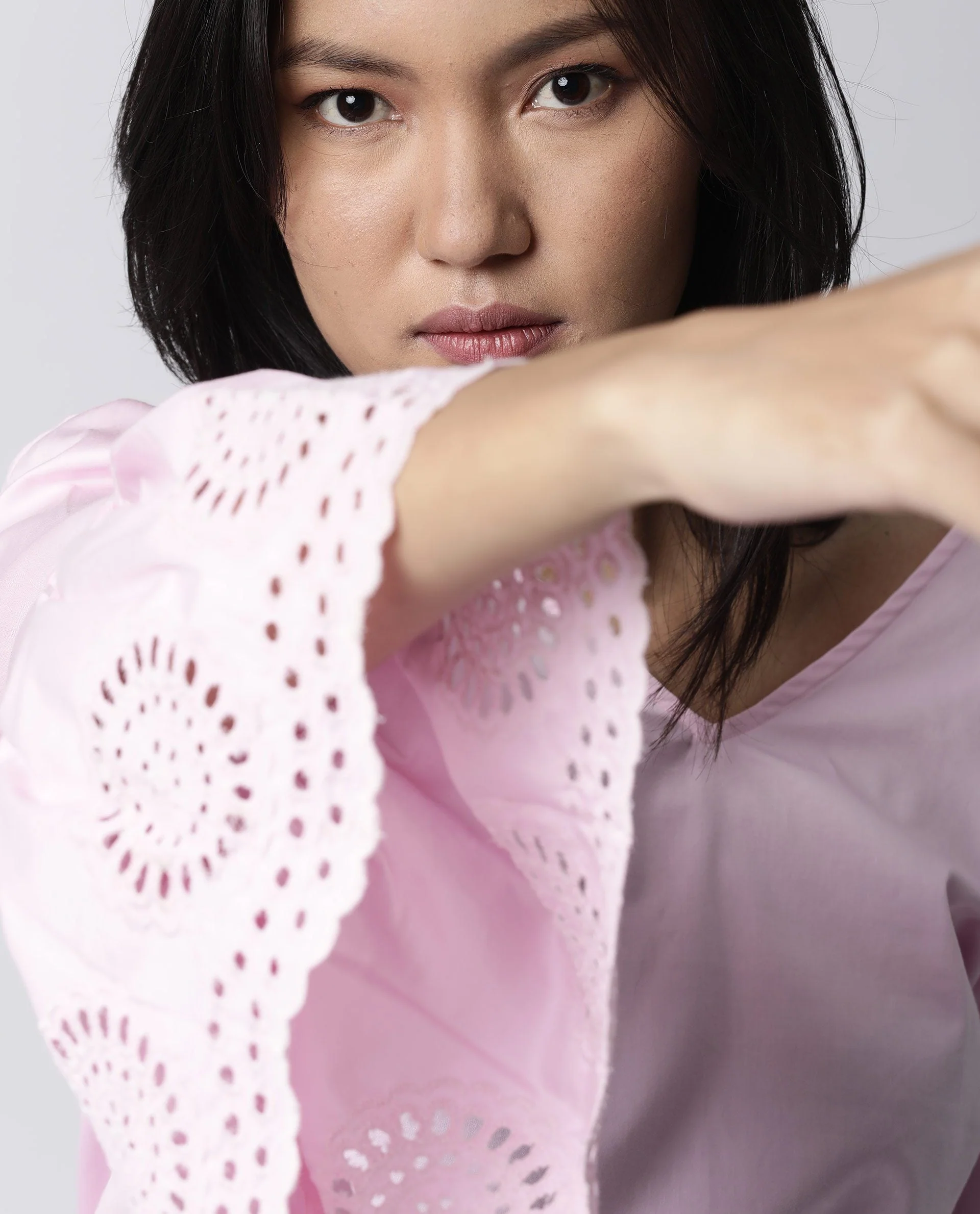 Rareism Women Lord Pink Top Full Sleeves Solid