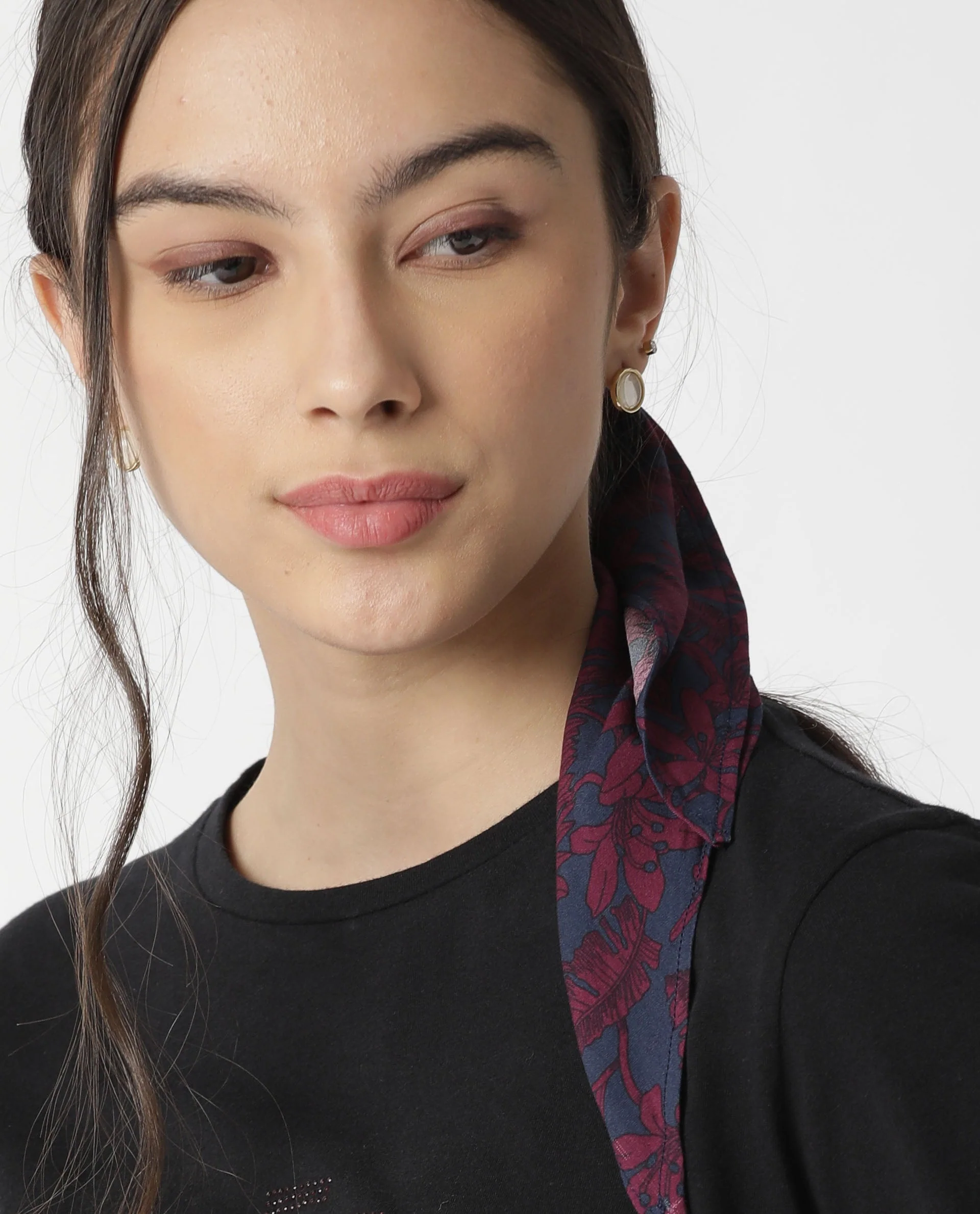 Rareism Women Maisy Navy Scarf Cotton Silk - Image 6