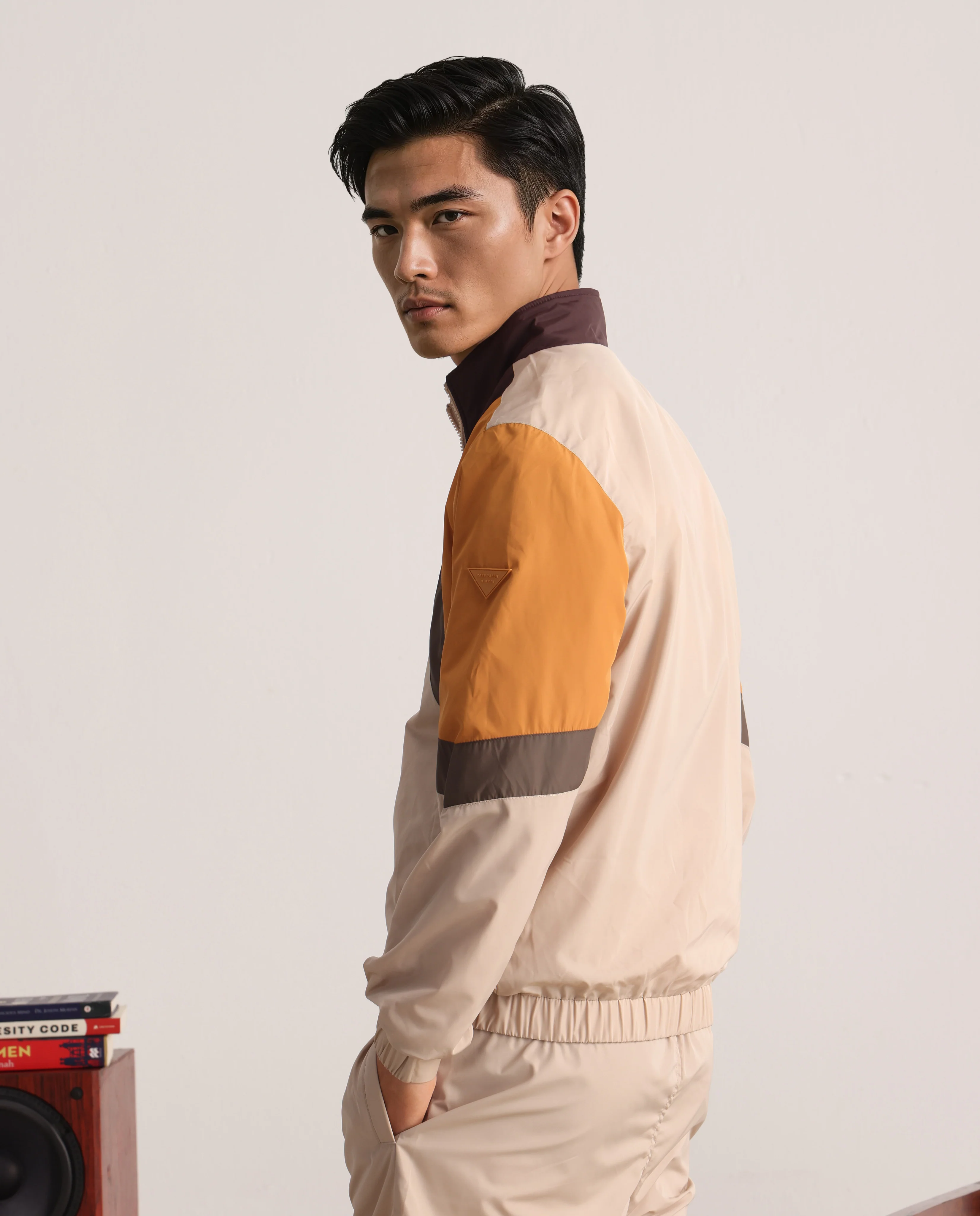Rare Rabbit Men's Malo Beige Polyester Cut And Sew Regular Fit Full Sleeve High Neck Jacket - Image 7