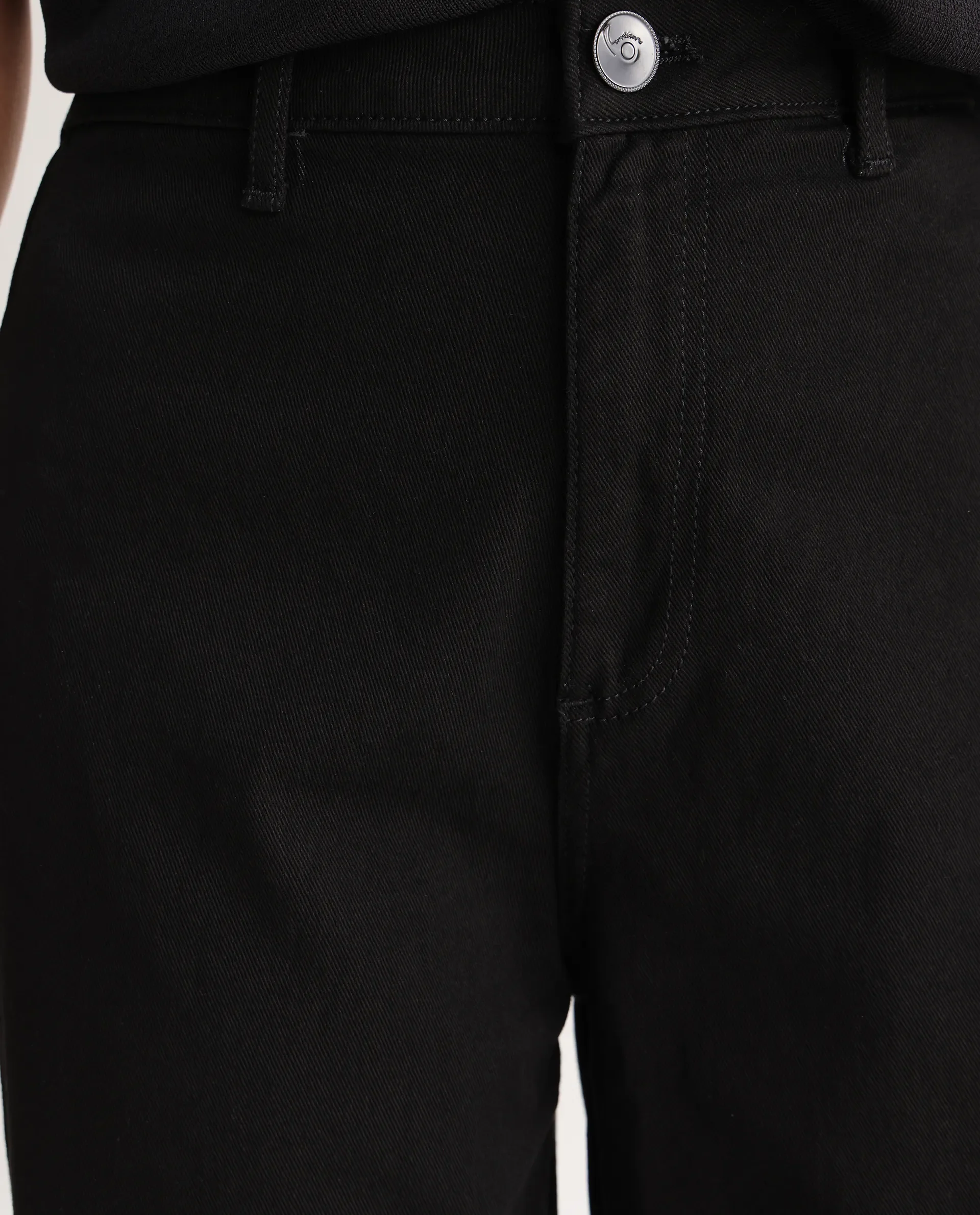 Rareism Women's Miniko Black Cotton Blend Plain Ankle Length Effortless Wide Jeans - Image 4